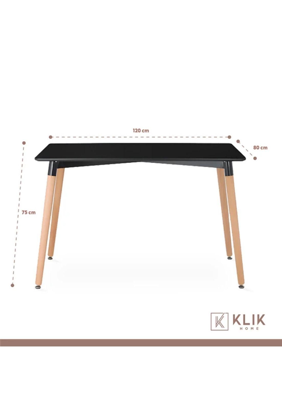 Comedor Mesa Rectangular Negra + 4 Sillas Tulip Negras-4