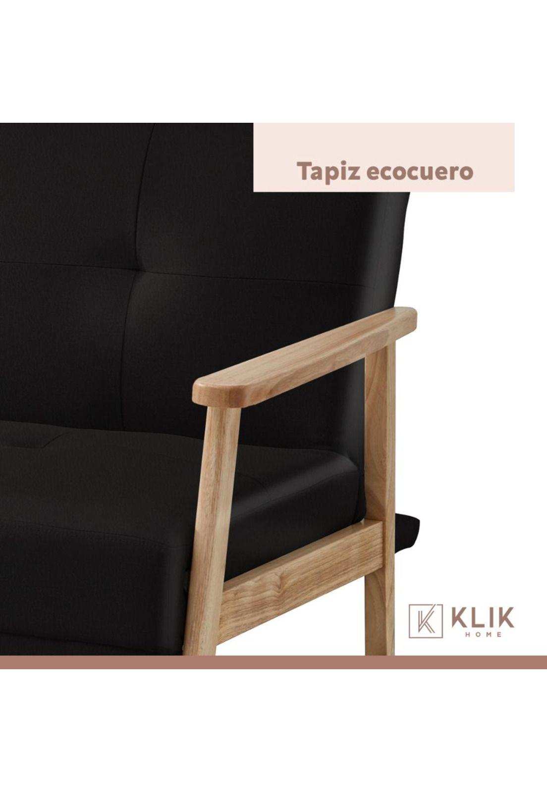 Futón Sofá Cama 3 cuerpos Amelia - Ecocuero Negro-4