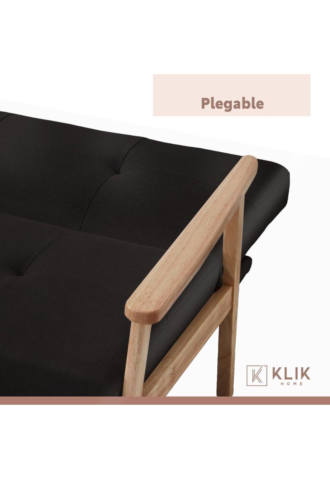 Futón Sofá Cama 3 cuerpos Amelia - Ecocuero Negro-5