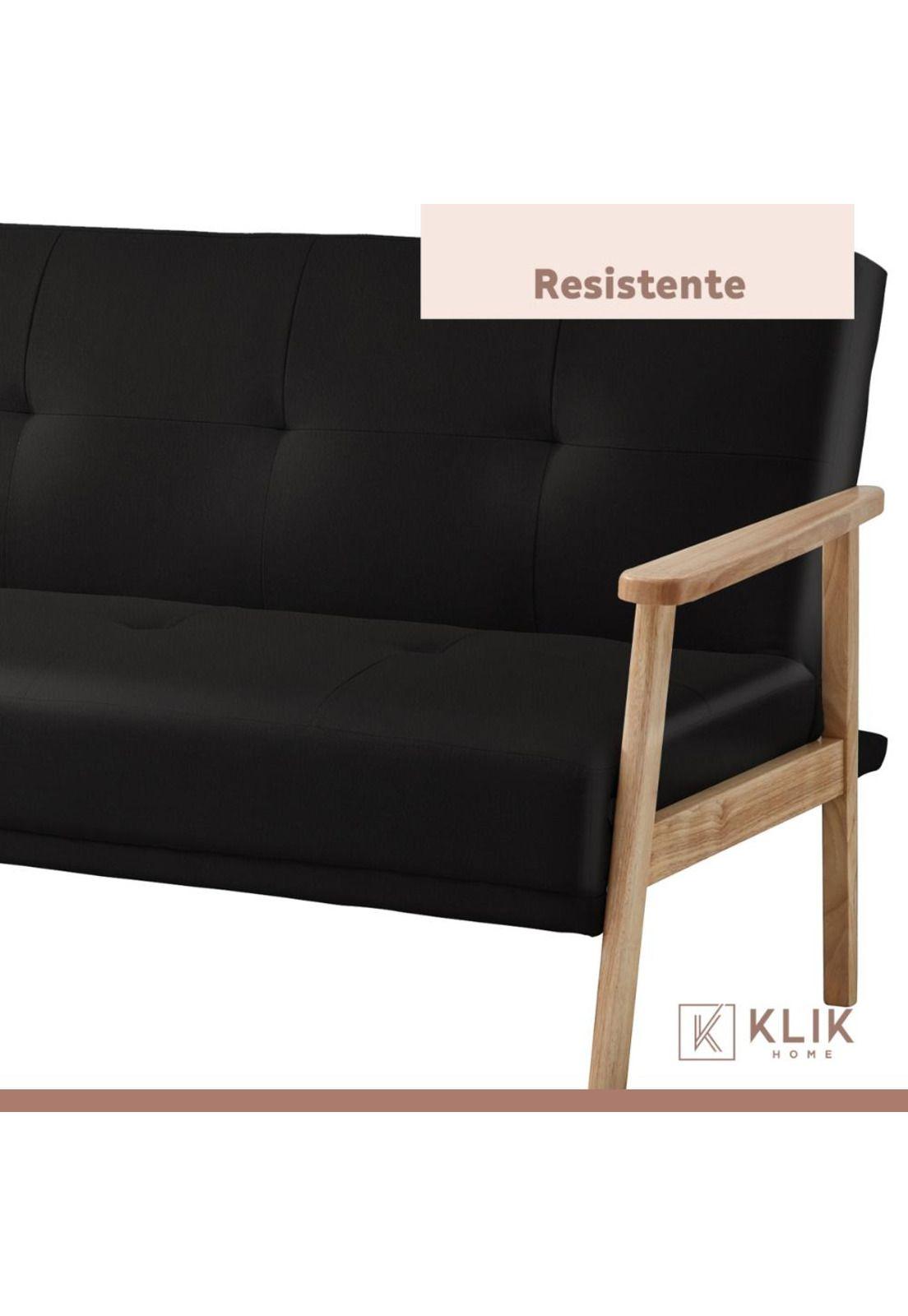 Futón Sofá Cama 3 cuerpos Amelia - Ecocuero Negro-6