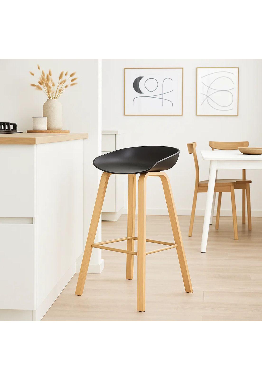 Taburete Piso Bar Nordic - Negro-9