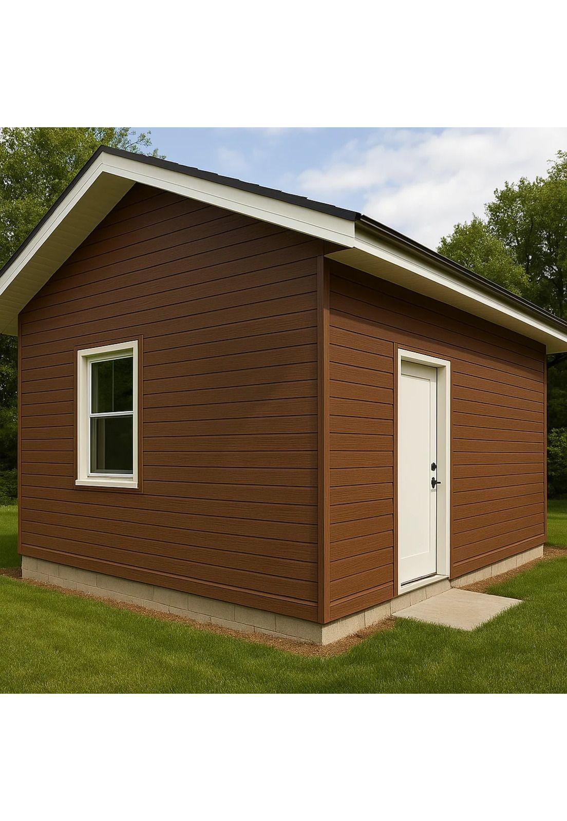 Pack de 5 Revestimientos Siding Plano WPC exterior Color Madera Oscura-1