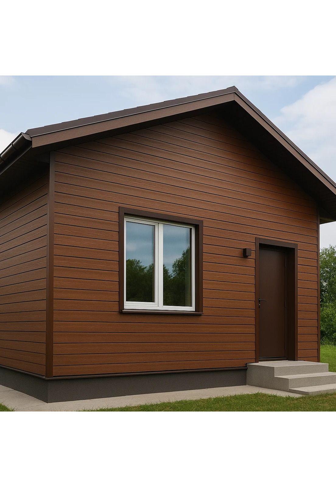 Pack de 5 Revestimientos Siding Plano WPC exterior Color Madera Oscura-2