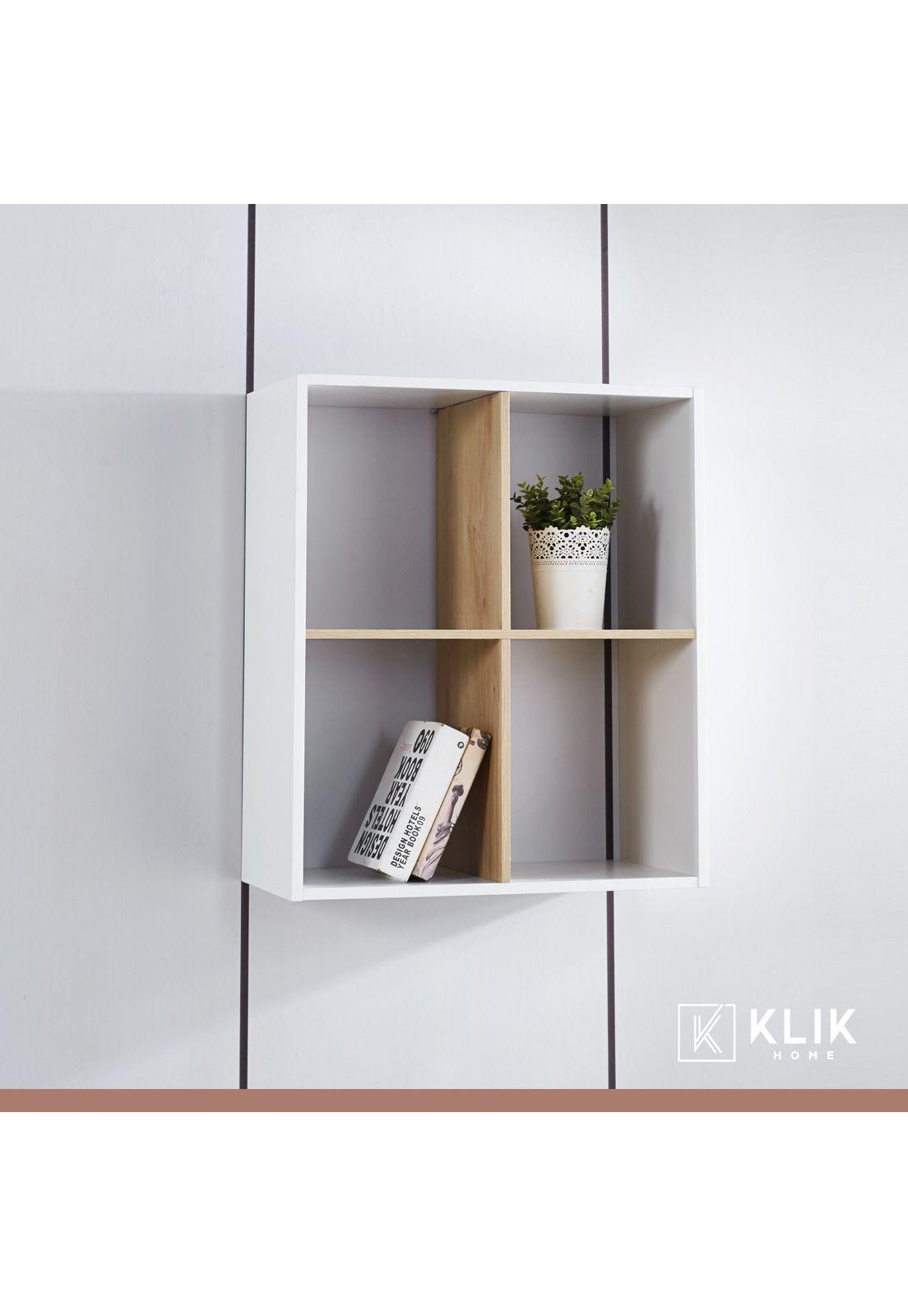 Estante Librero Organizador 4 Espacios 30x60x70 - Blanco-1