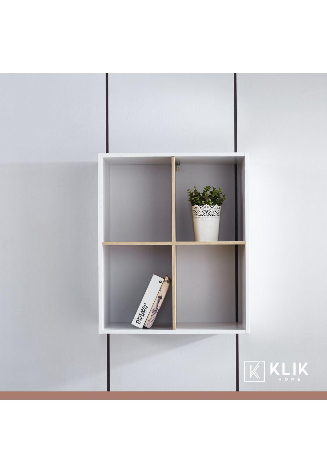 Estante Librero Organizador 4 Espacios 30x60x70 - Blanco-7