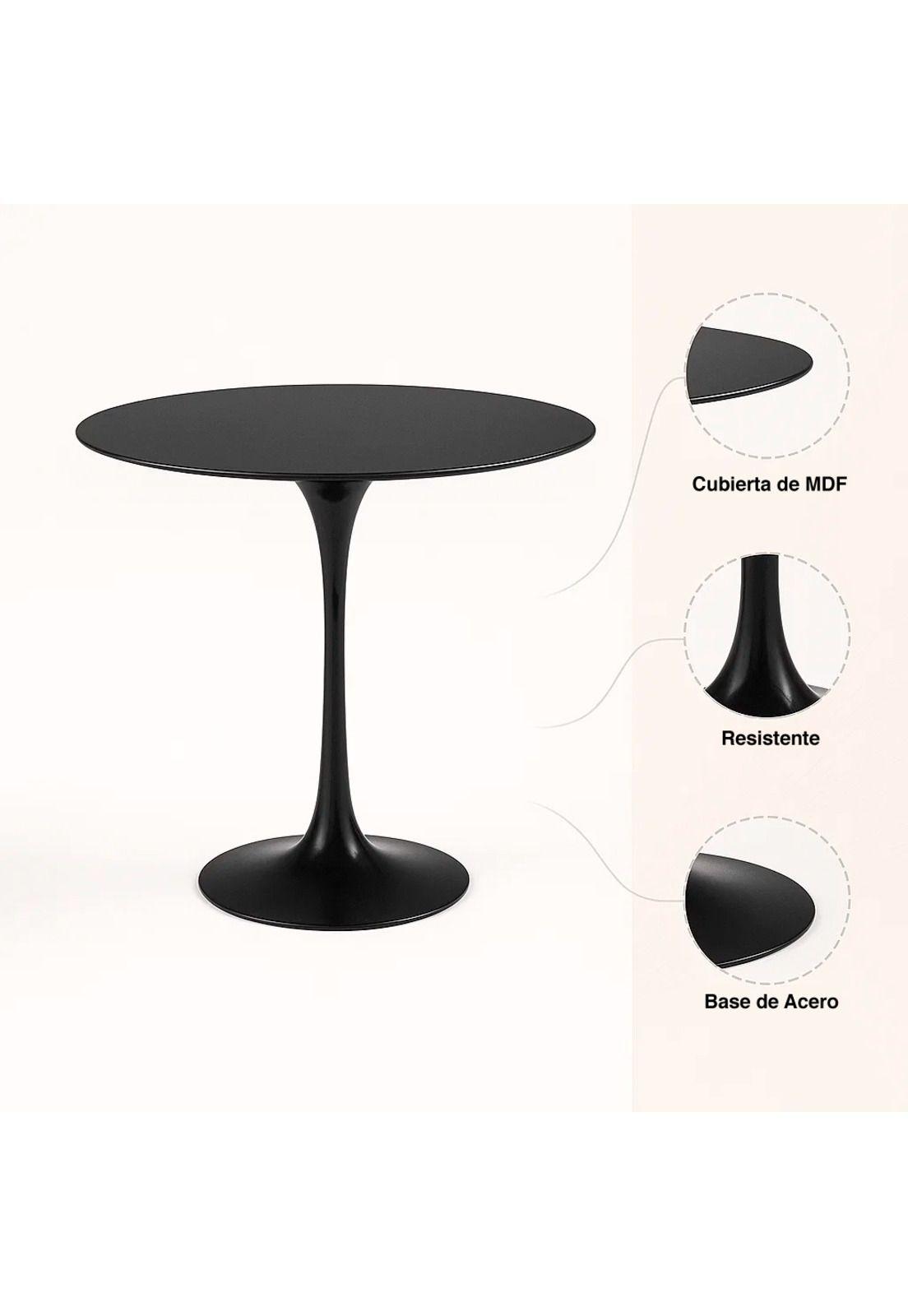 Mesa de Comedor Tulip 80cm - Negra-4