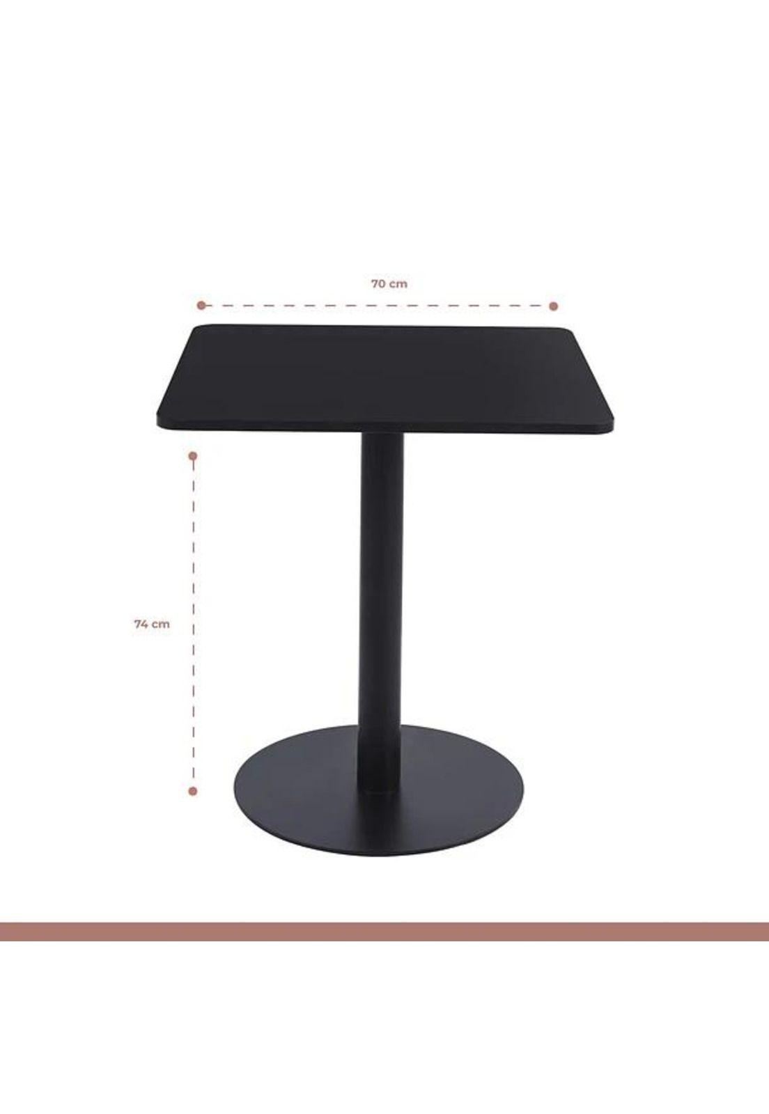 Mesa restaurant 70x70 Tubo Metal cubierta MDF + 4 Sillas Tolix - Negra-4