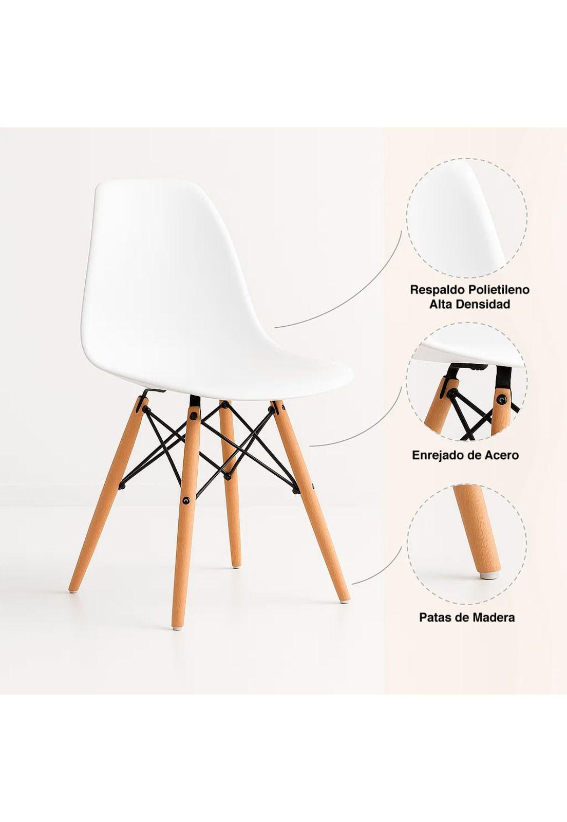 Pack de 4 Sillas Eames Blancas-4