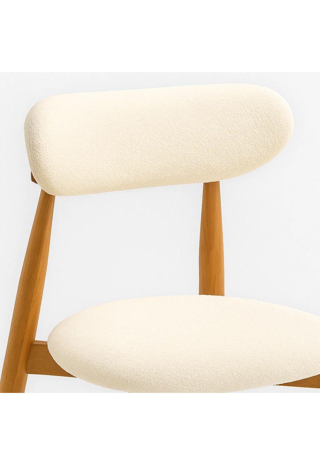 Pack de 4 Sillas Bear de Tela con Patas Metálicas Madera - Crema-5