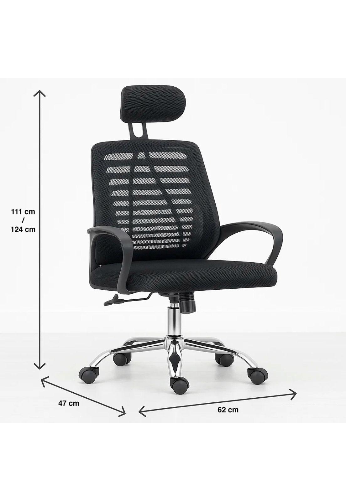 Silla de Oficina Ergos Ergonómica con Cabeza - Negra-3