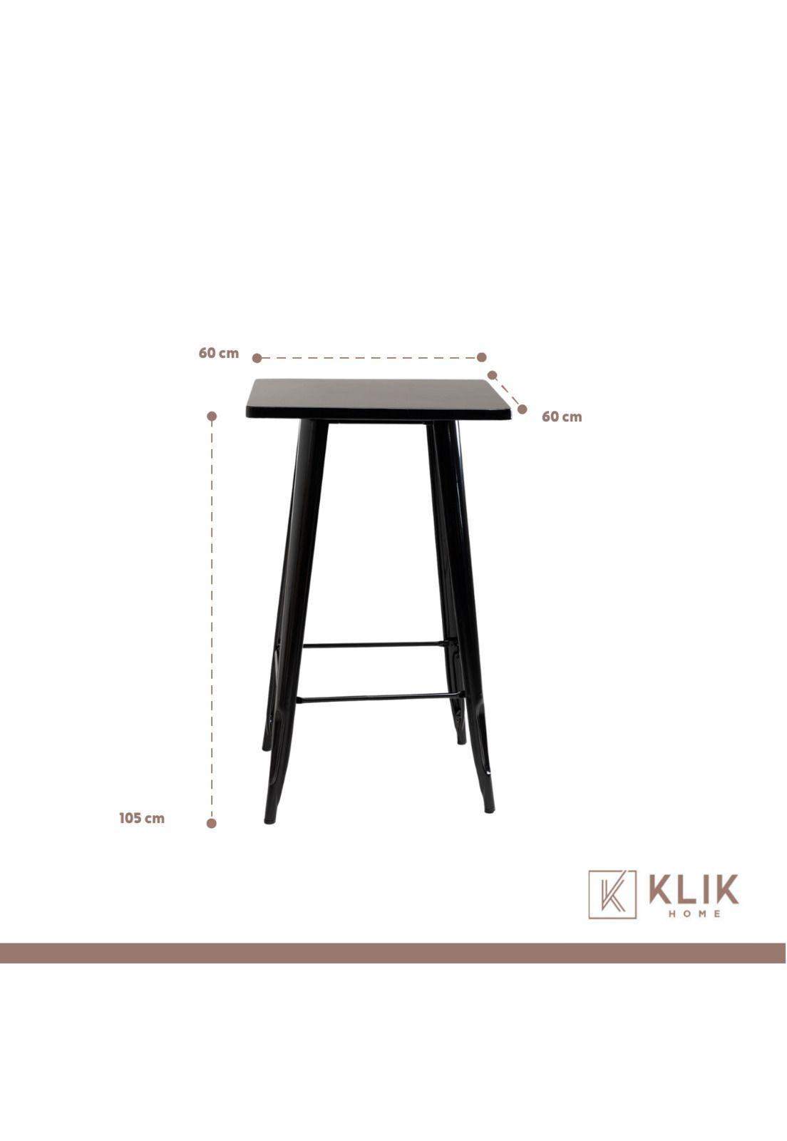 Mesa Tolix de bar o terraza o restaurant 105 cm de alto 60x60cm - Negra-3