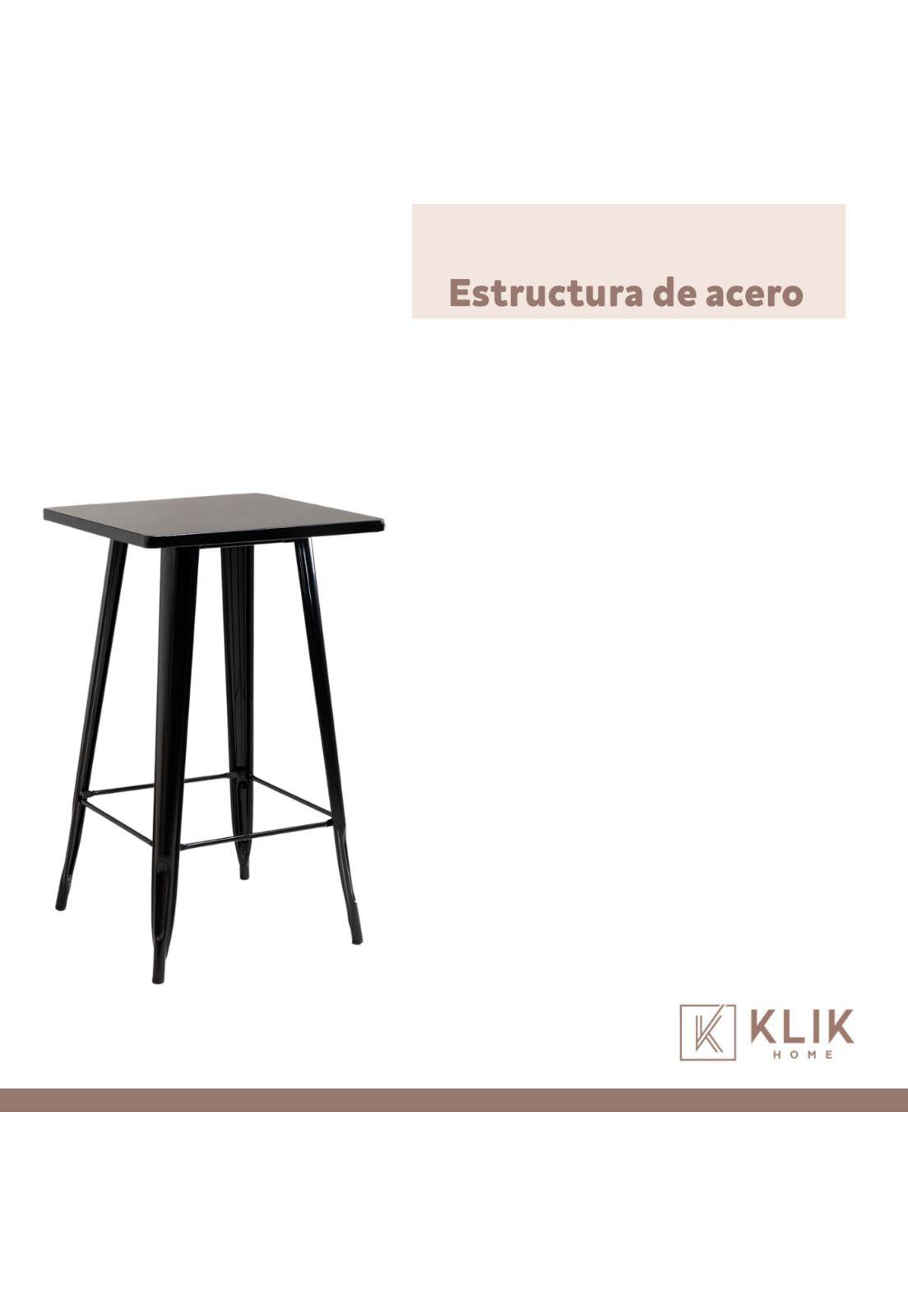 Mesa Tolix de bar o terraza o restaurant 105 cm de alto 60x60cm - Negra-4