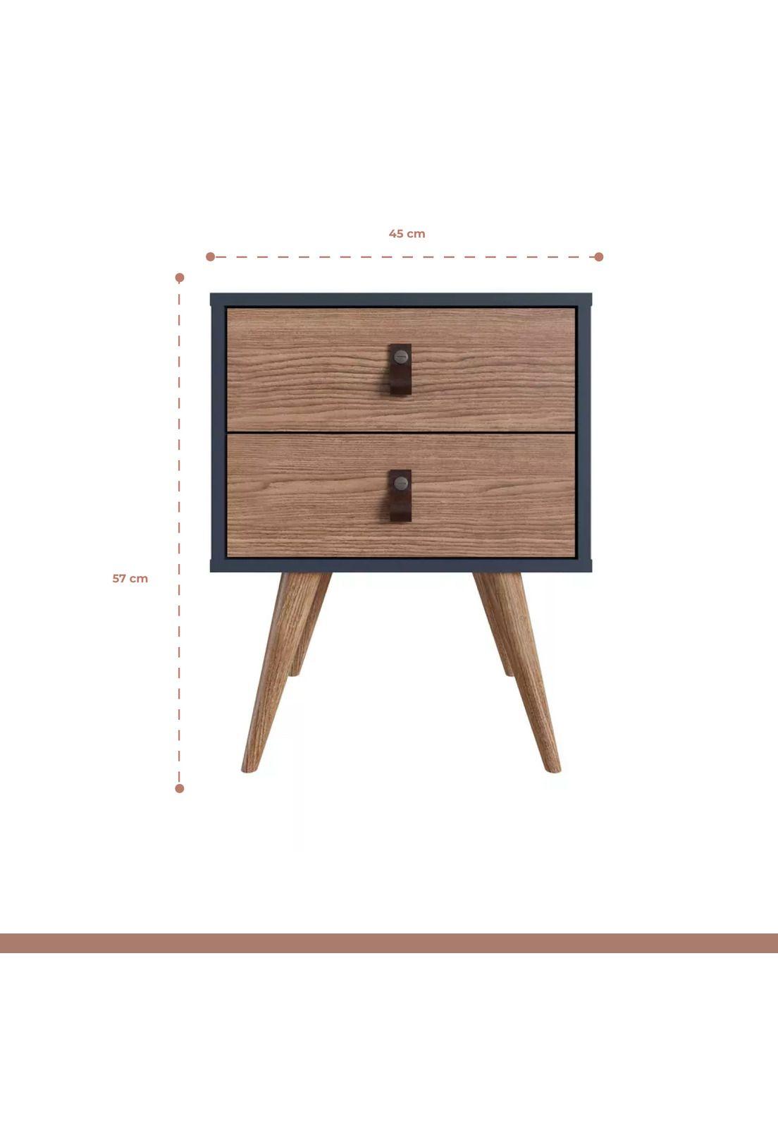Pack de 2 Veladores 2 Niveles Woodline Beige & Brown-3