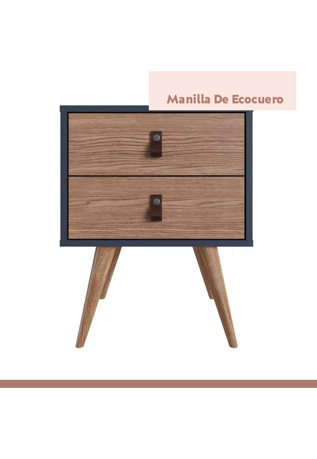 Pack de 2 Veladores 2 Niveles Woodline Beige & Brown-4