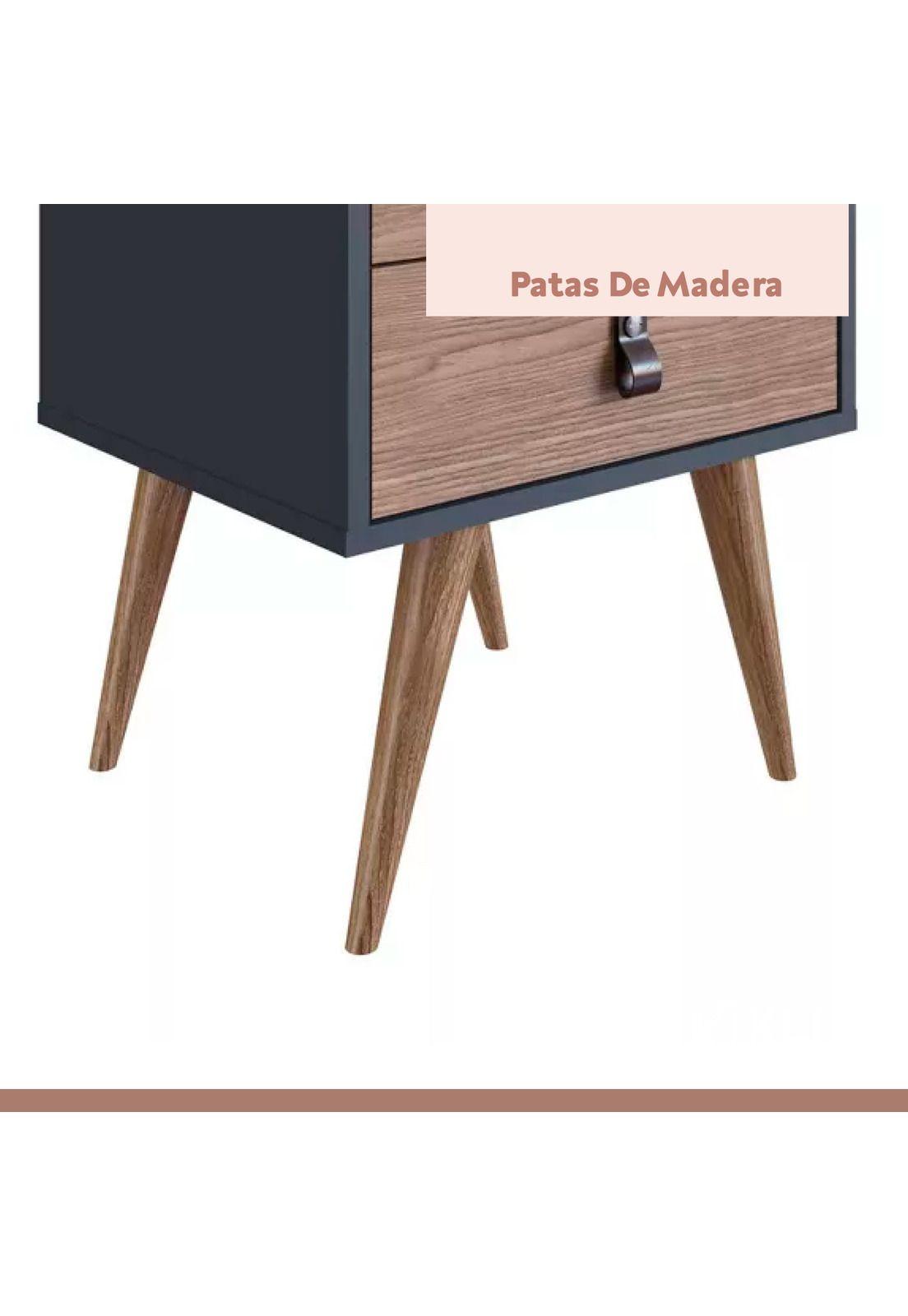 Pack de 2 Veladores 2 Niveles Woodline Beige & Brown-6
