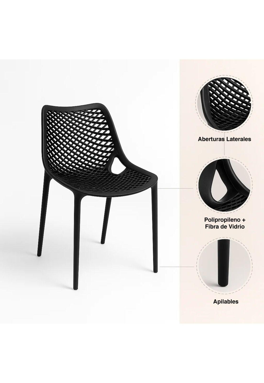 Pack de 4 Sillas de Terraza Air Berlín - Negras-4