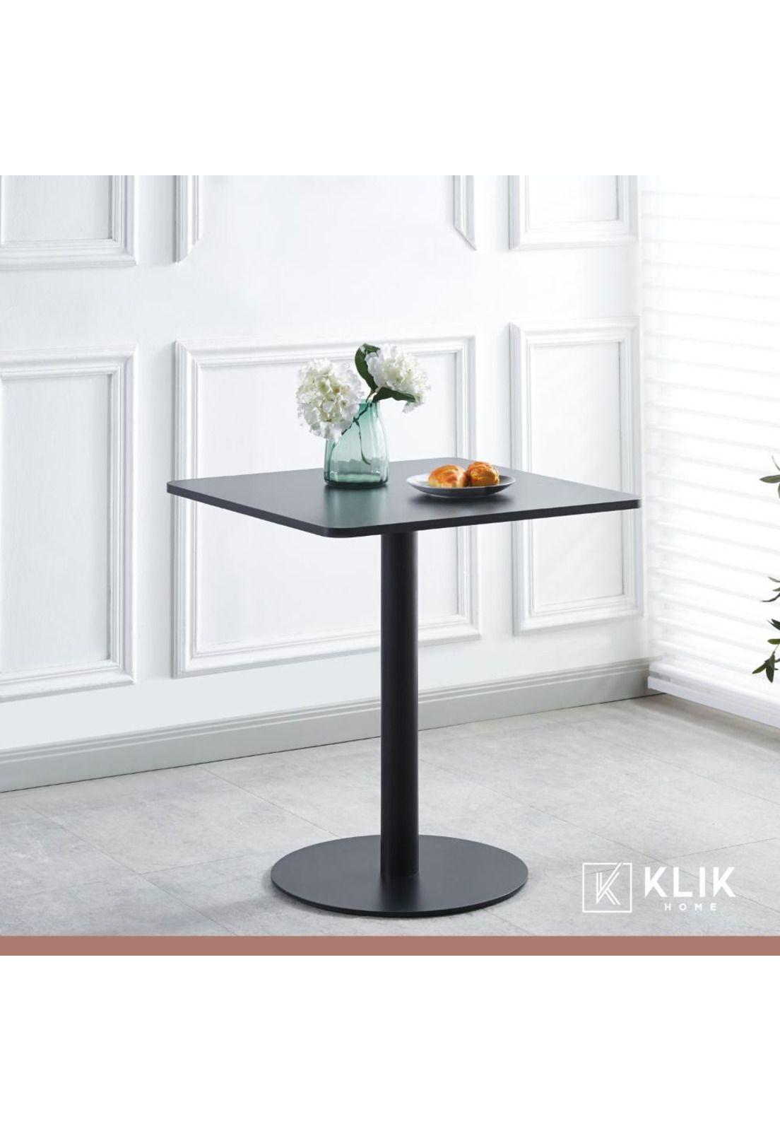 Mesa restaurant 70x70 Tubo Metal cubierta MDF + 4 Sillas Air Berlín - Negra-7