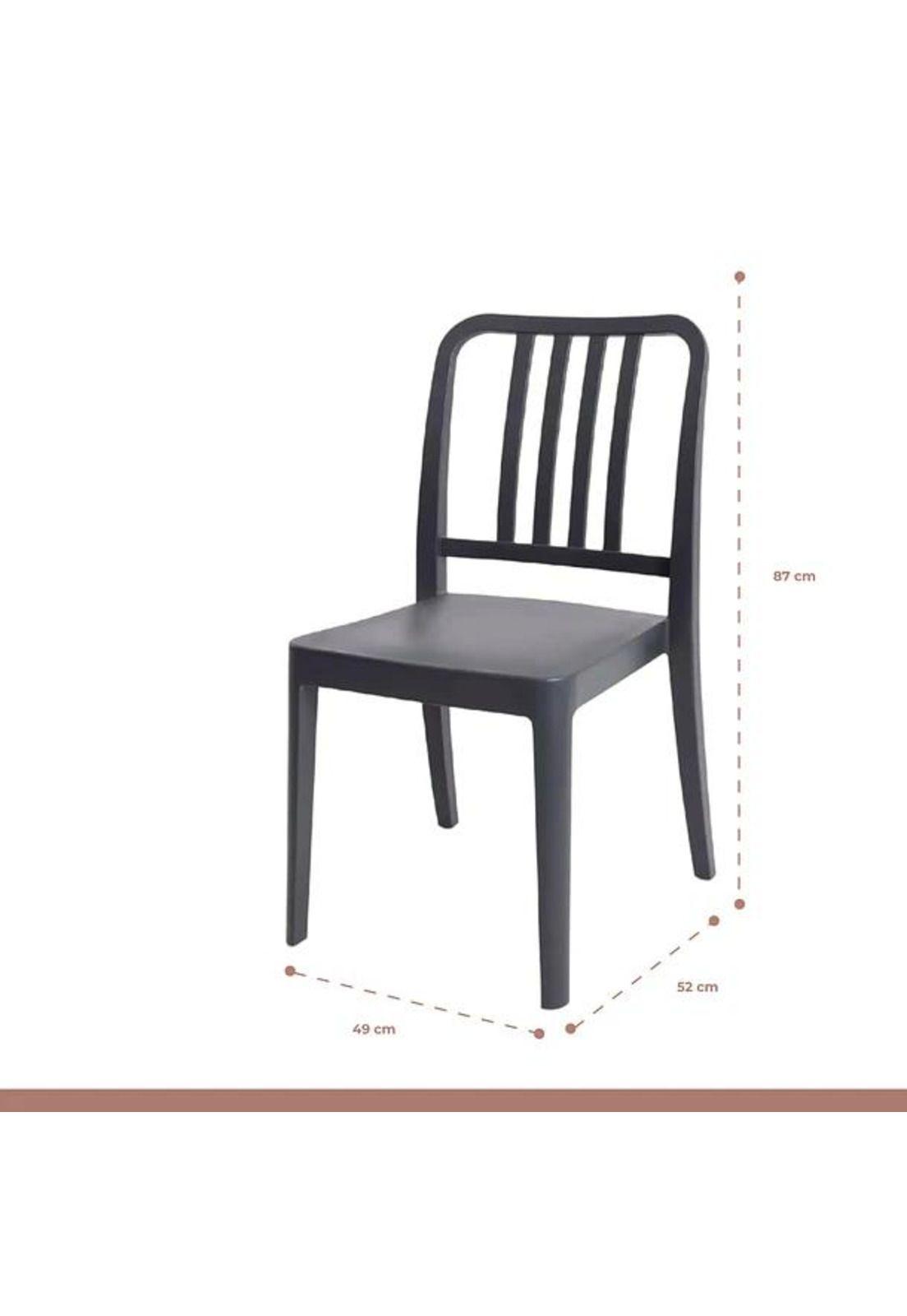 Mesa restaurant 80x80 Polipropileno + 4 Sillas Navy - Negra-5