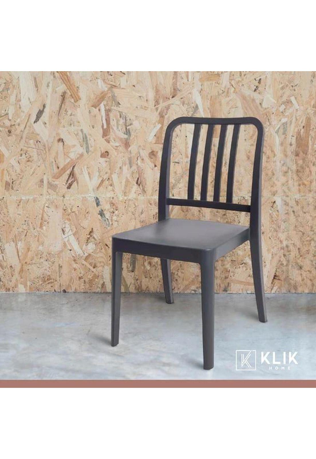 Mesa restaurant 80x80 Polipropileno + 4 Sillas Navy - Negra-7