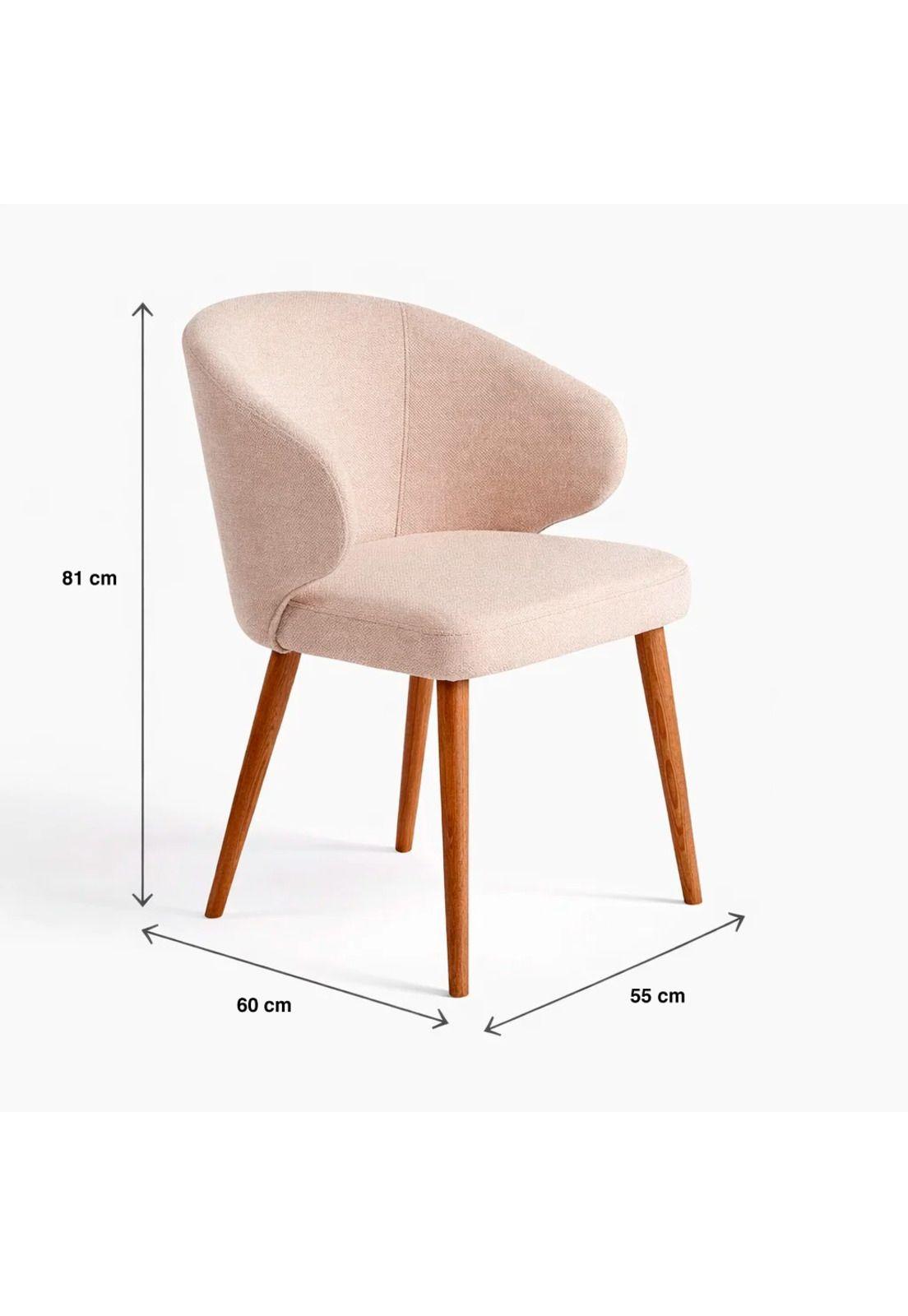 Silla Aura Tapizada en Tela Beige con Patas de Madera-3