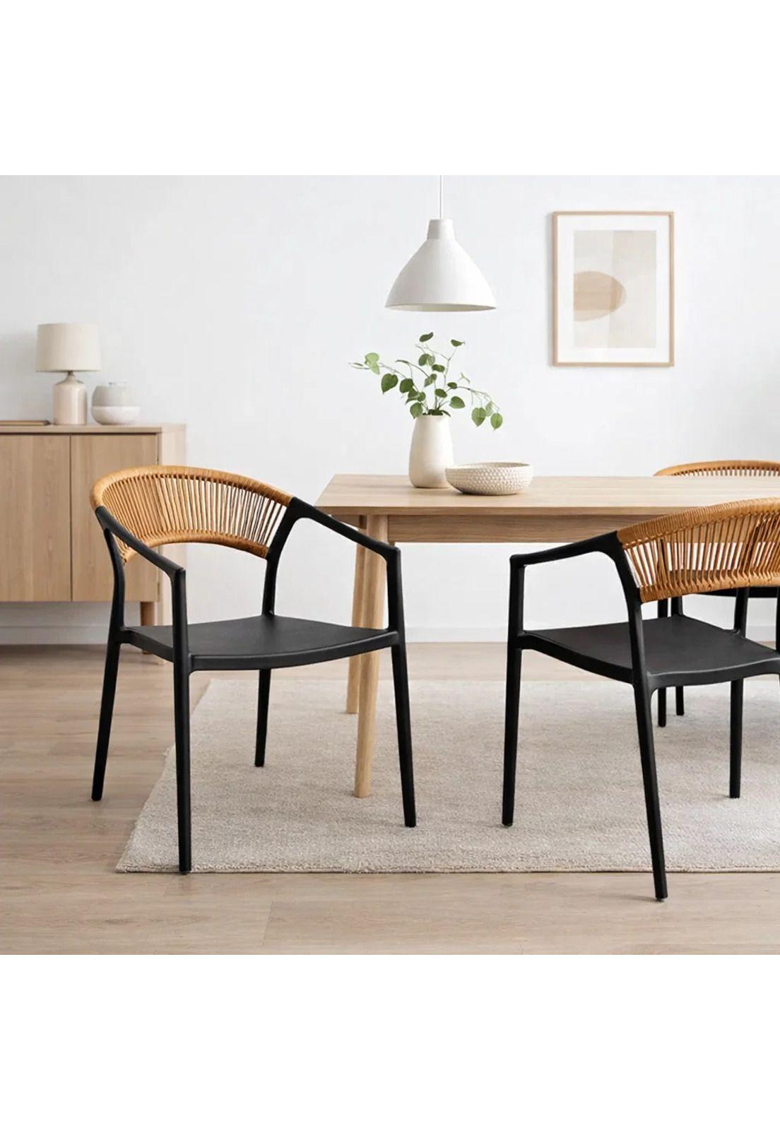 Silla Minimalista Ratán Respaldo Curvo Verona-2