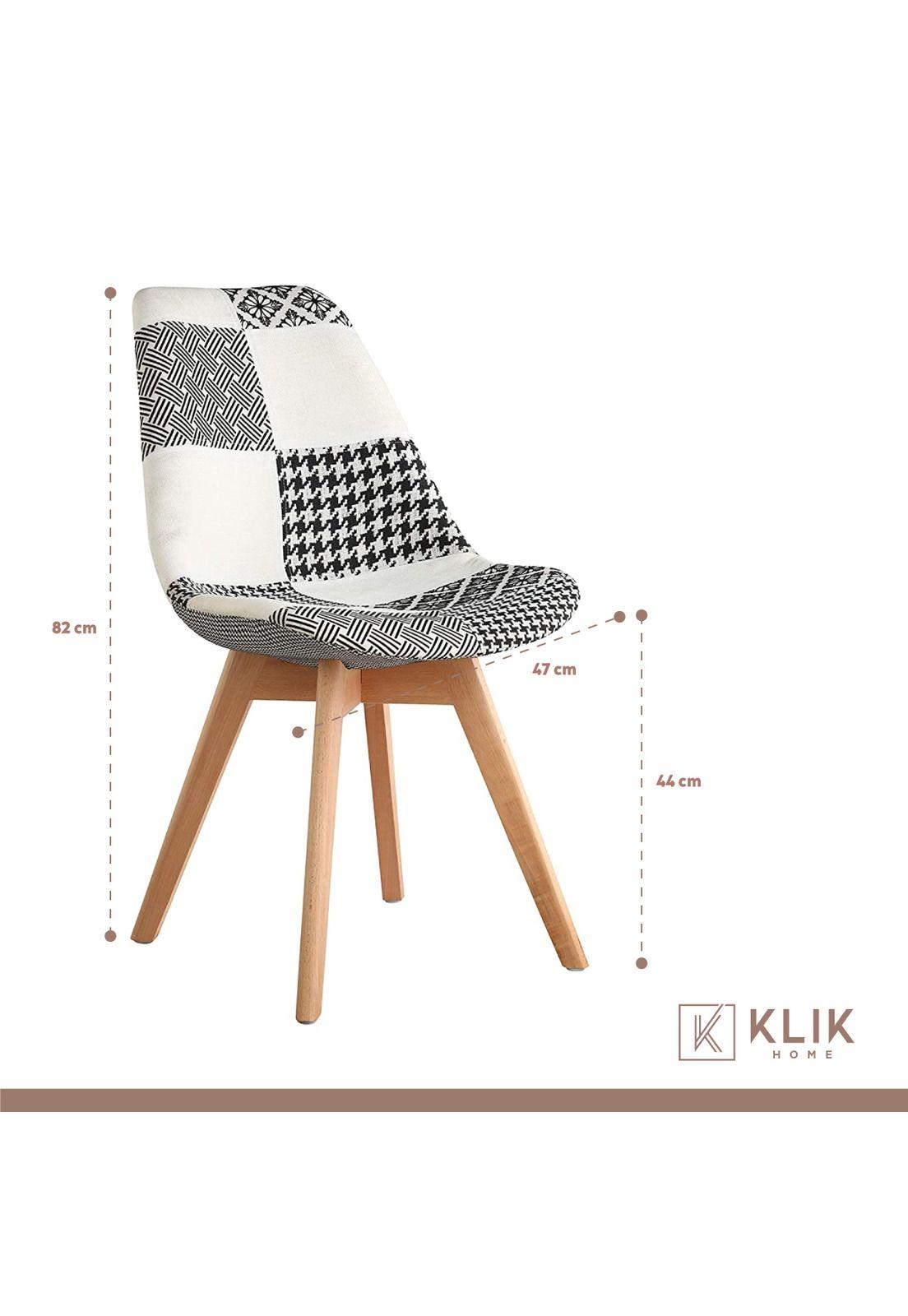 Silla Eames Patchwork Wood - Blanco y Negro-3