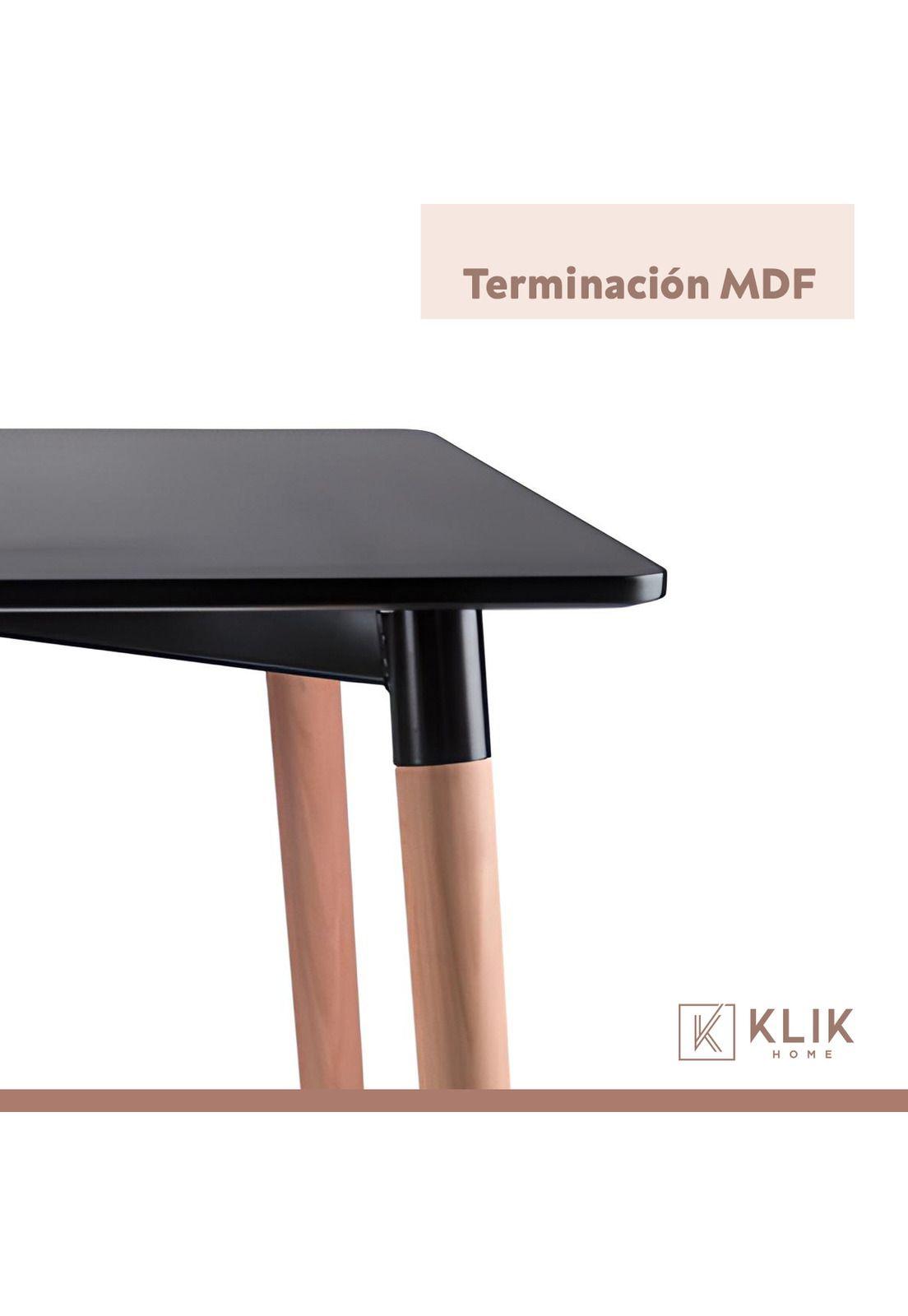 Comedor cuadrado negro 80cm - 4 Sillas tulip negras-5