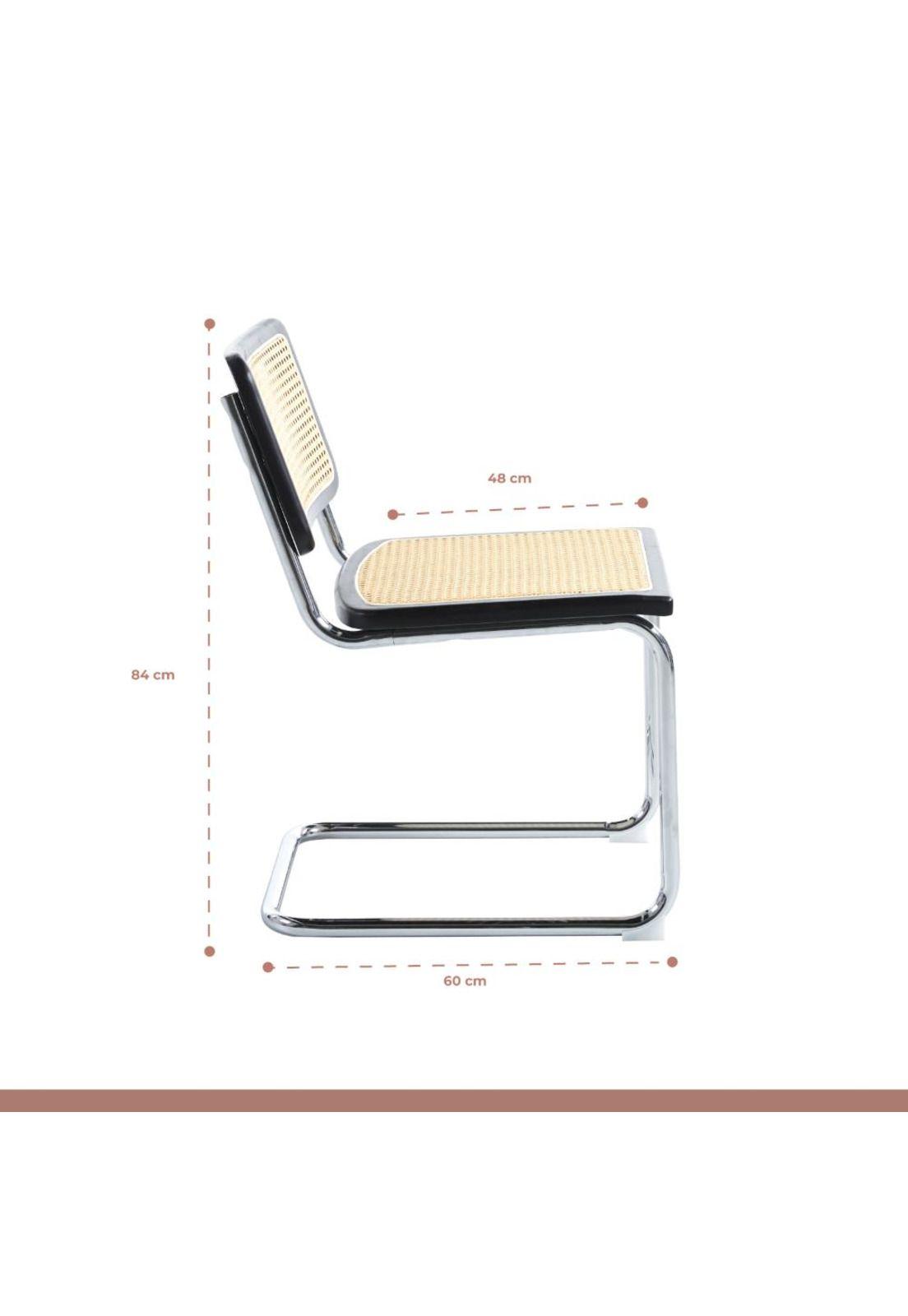 Pack de 2 Sillas Breuer Madera y Rattan - Negras-3