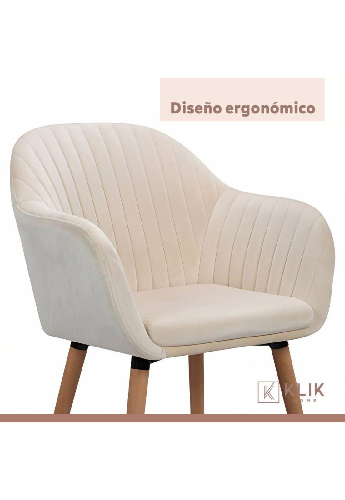Butaca Sitial Poltrona Diamante Terciopelo Acolchado - Beige-6