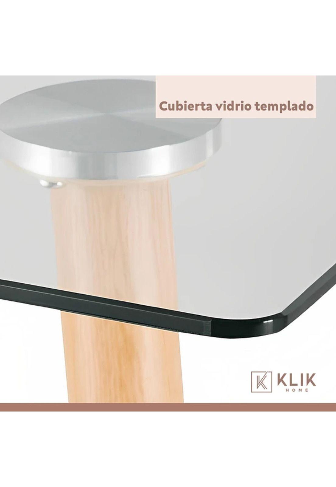 Comedor Mesa de Vidrio Rectangular 120x80 + 6 Sillas Eames Blancas-6