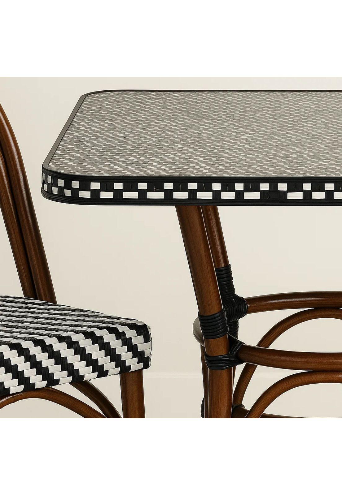 Comedor de una Mesa + 2 Sillas Parisinas - Blanco y Negro-7
