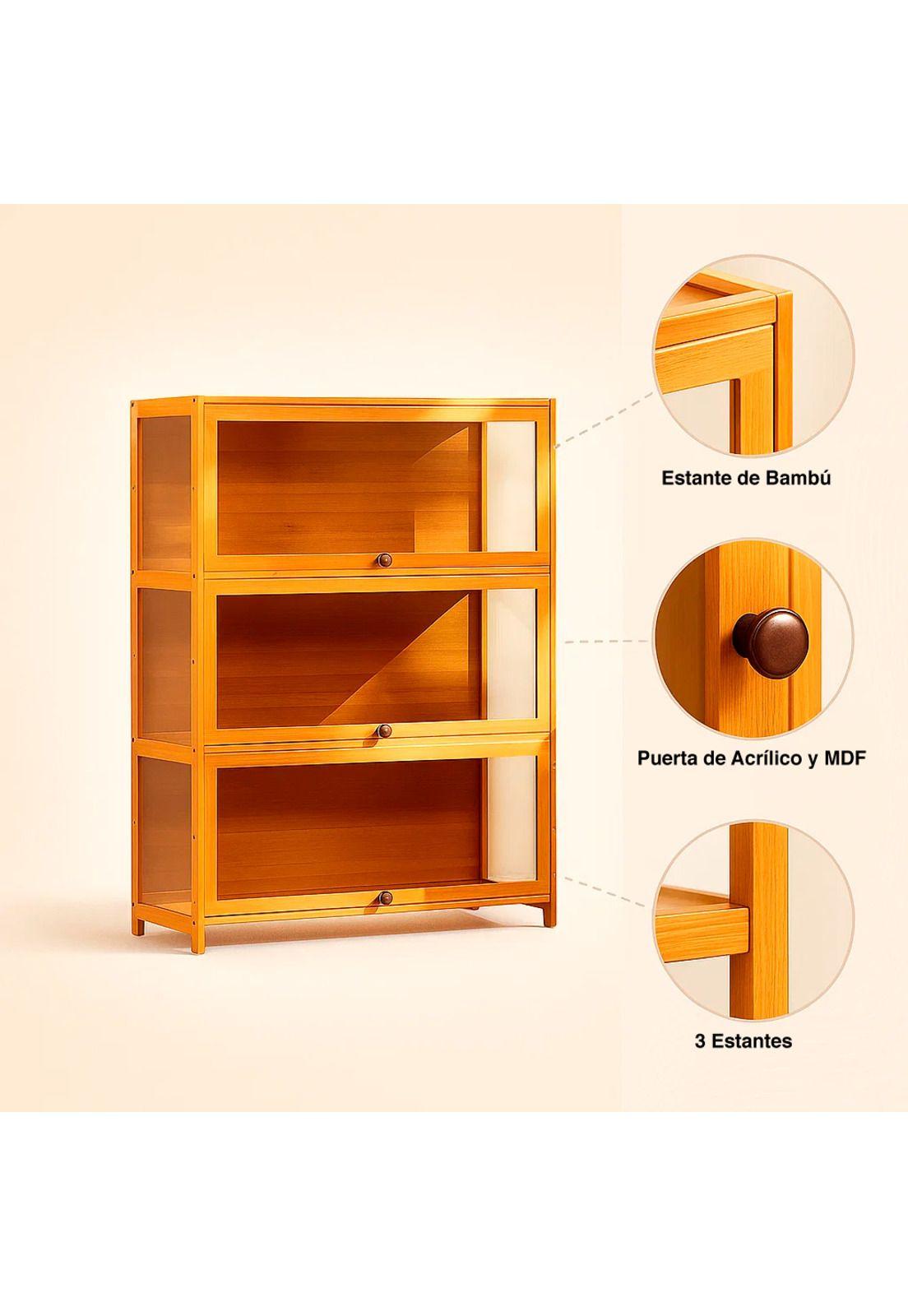 Vitrina CrystalBamboo 3 Niveles-4