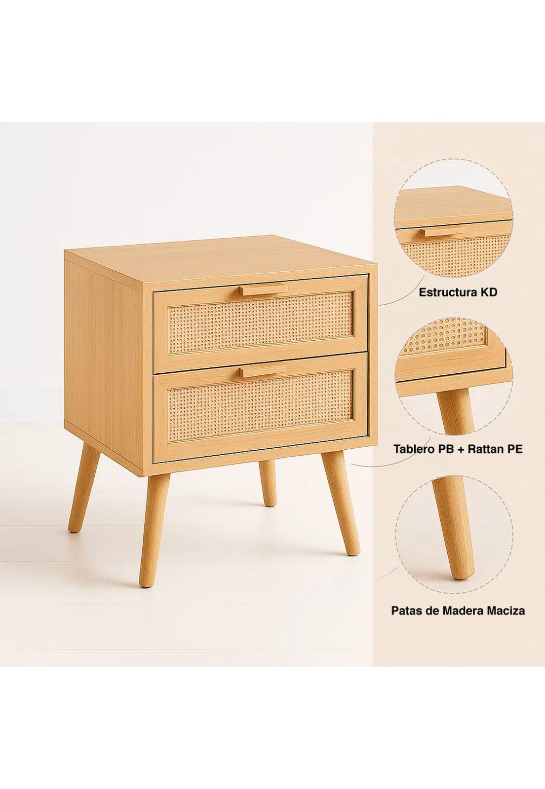 Pack de 2 Velador Eames Mesh Doble 40x55 - Madera Clara-4
