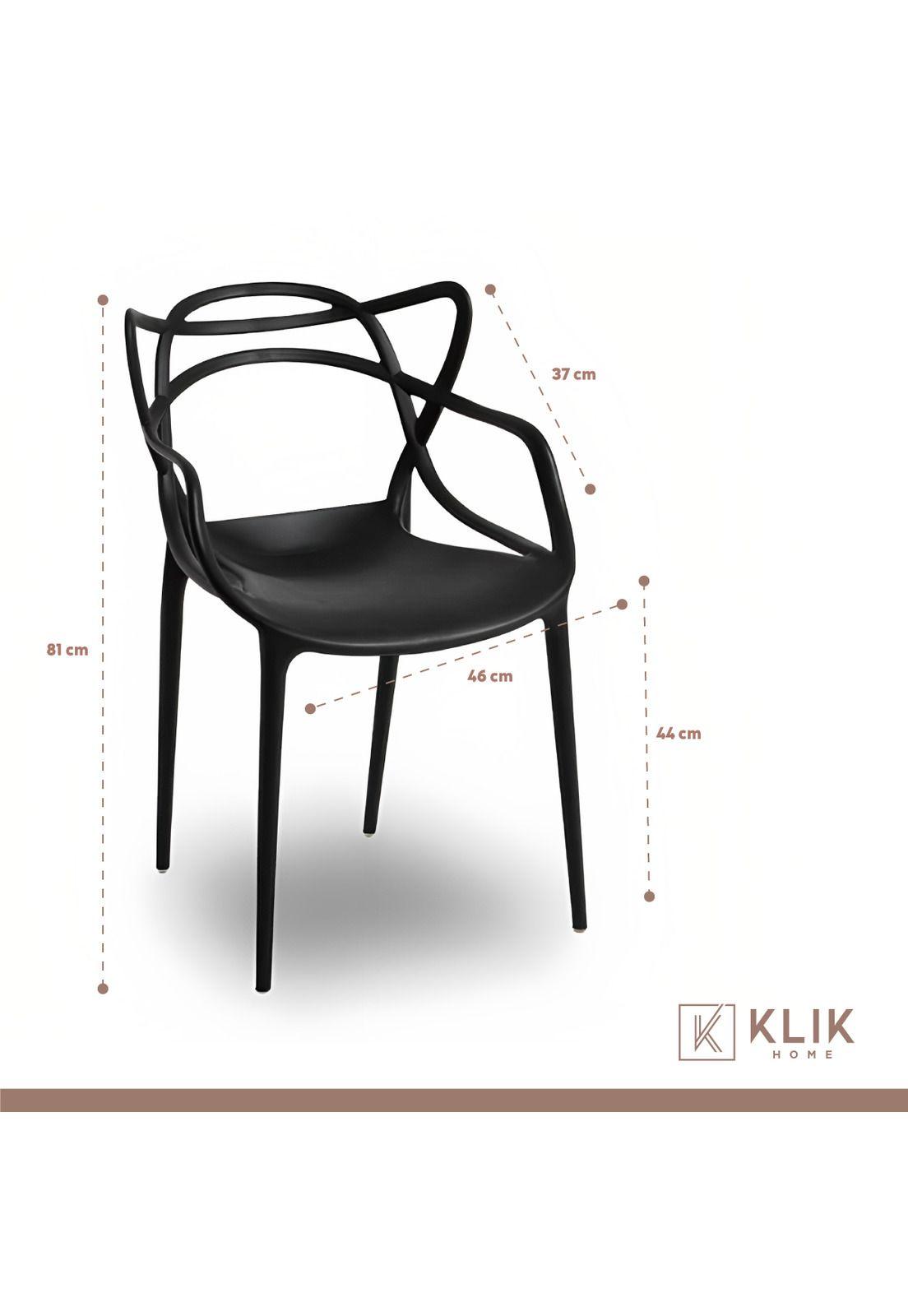 Comedor Terraza - 2 Sillas Master Negras y Mesa Eames de Vidrio 80cm-5