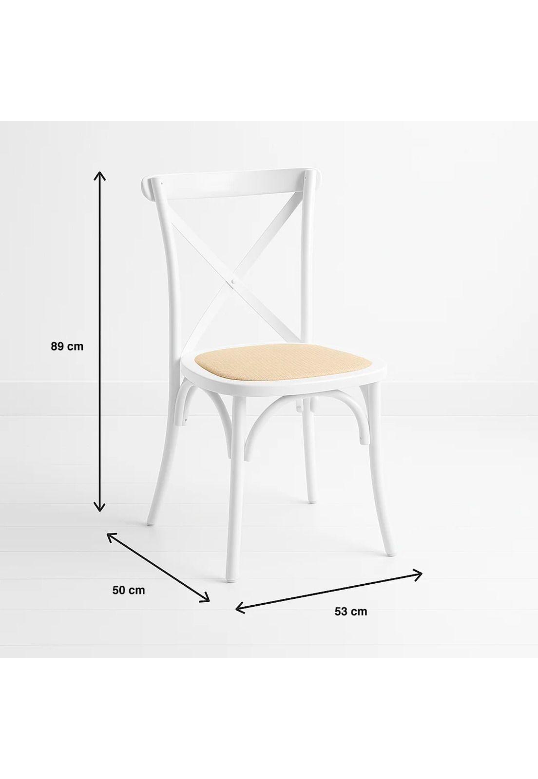 Silla Crossback Madera Rattan - Blanca-3