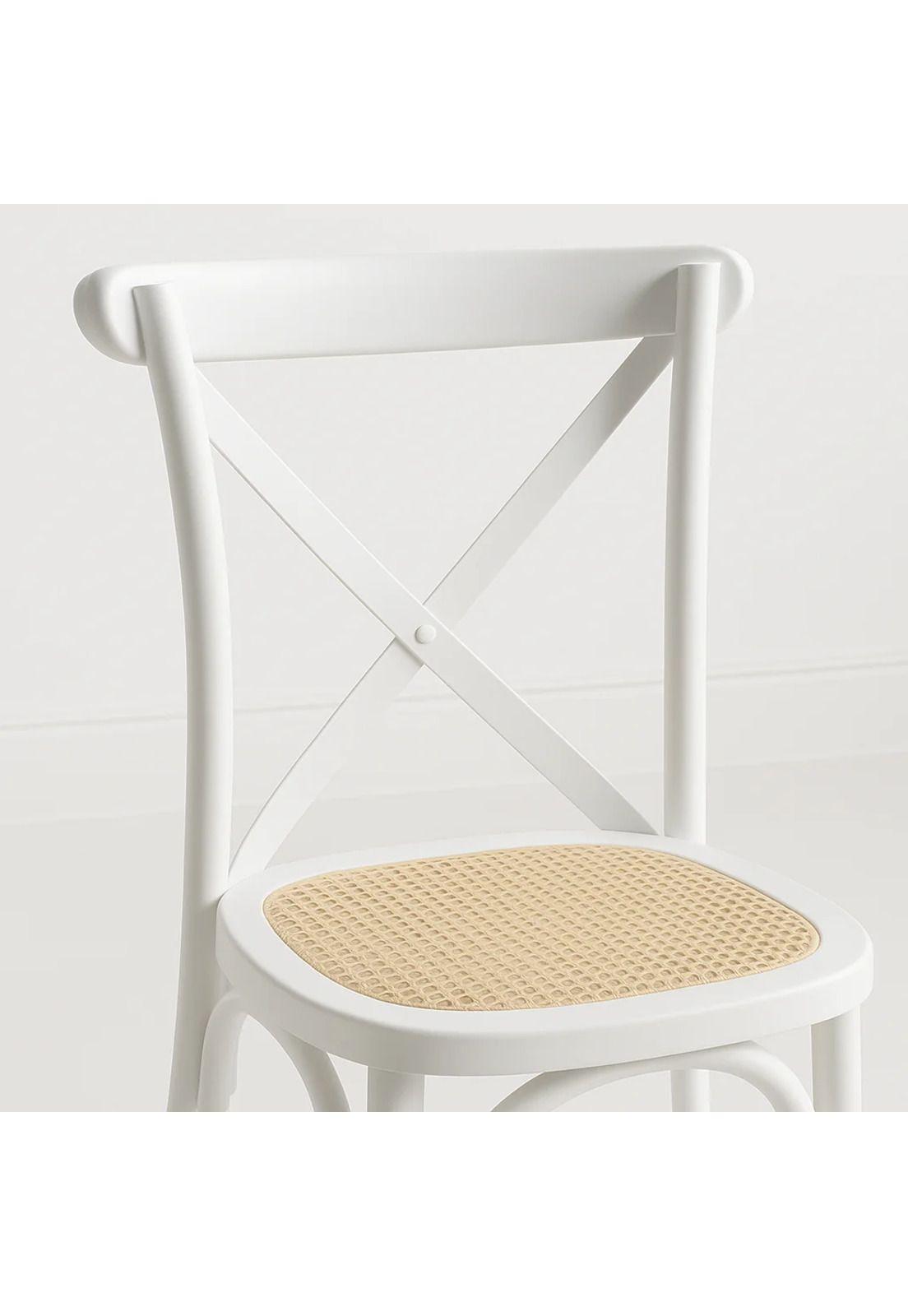 Silla Crossback Madera Rattan - Blanca-5