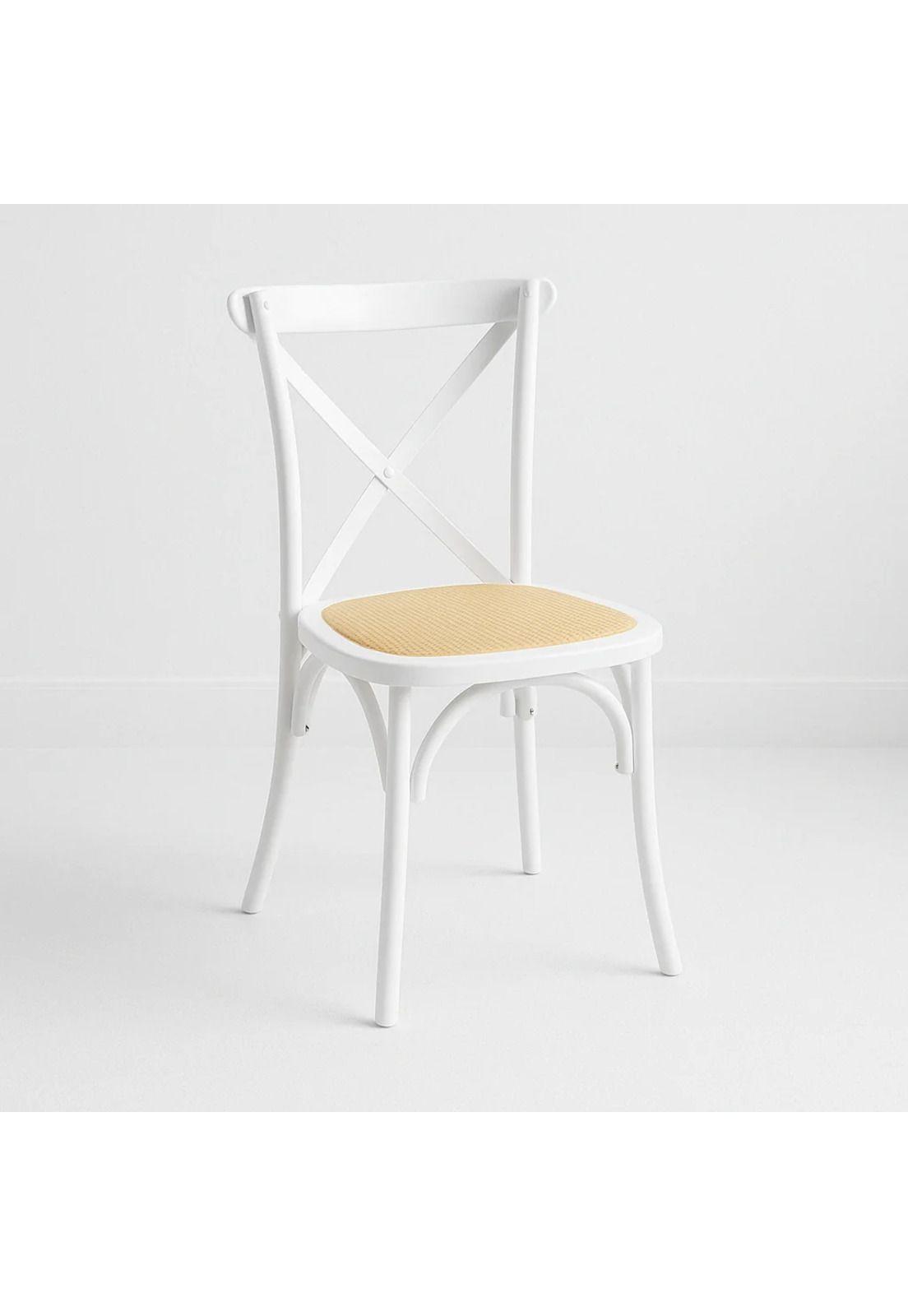 Silla Crossback Madera Rattan - Blanca-7