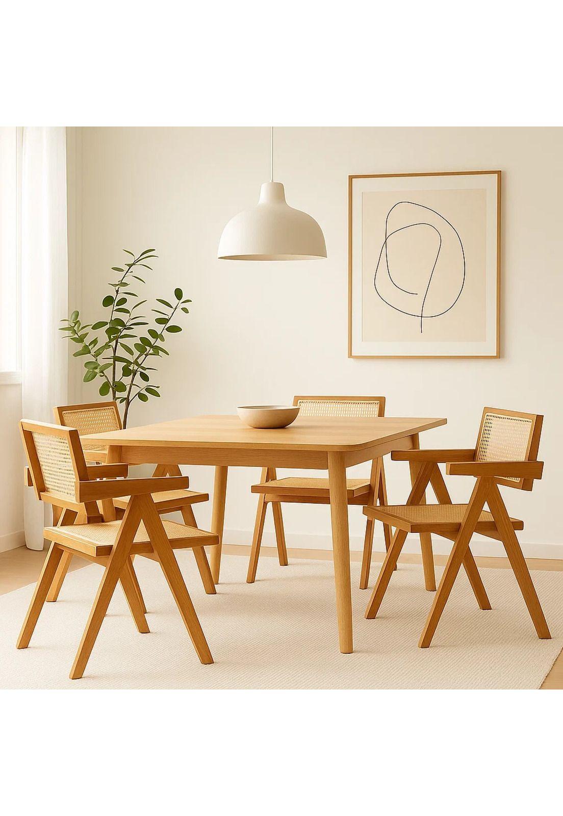 Pack de 4 sillas Chandigarh de madera - Natural-1