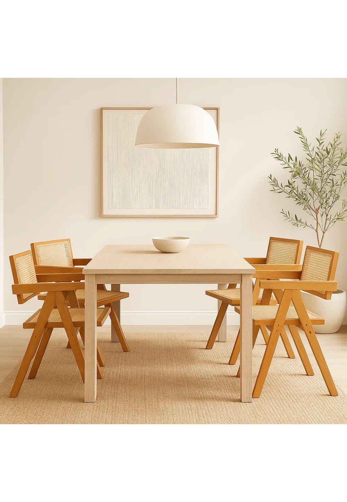 Pack de 4 sillas Chandigarh de madera - Natural-2