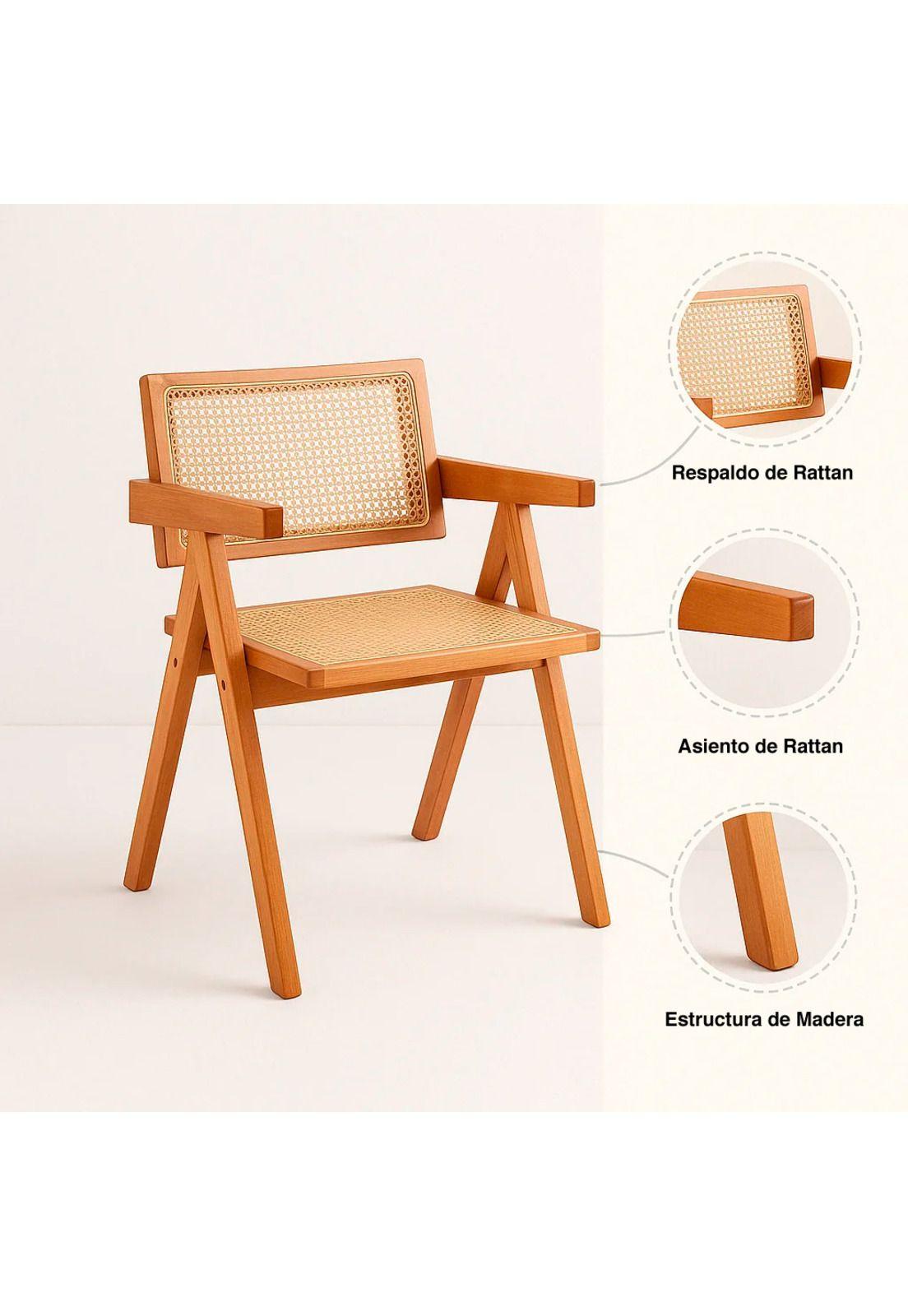 Pack de 4 sillas Chandigarh de madera - Natural-4