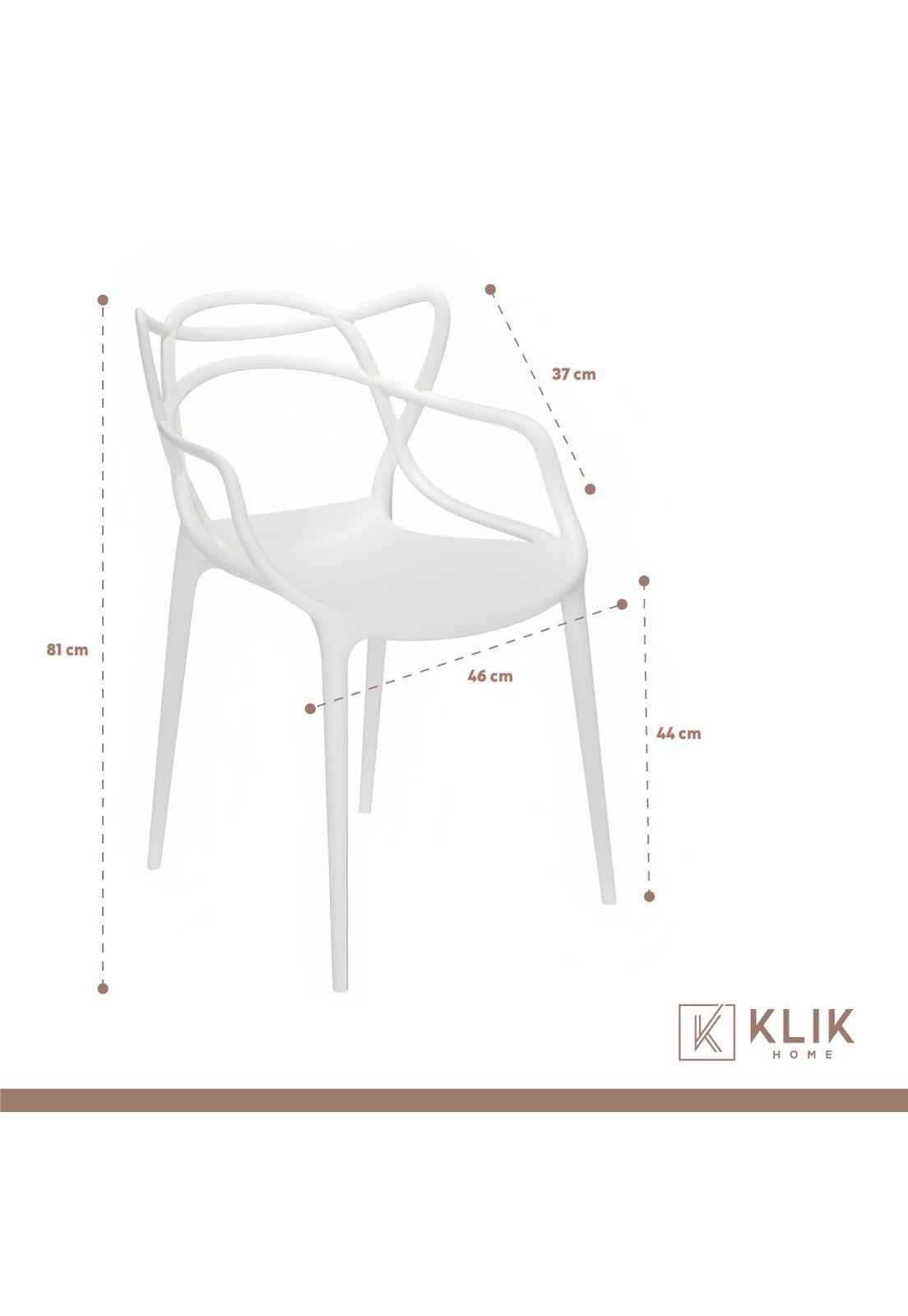 Comedor Mesa Eames Vidrio 80cm - 4 Sillas Master Blancas-5