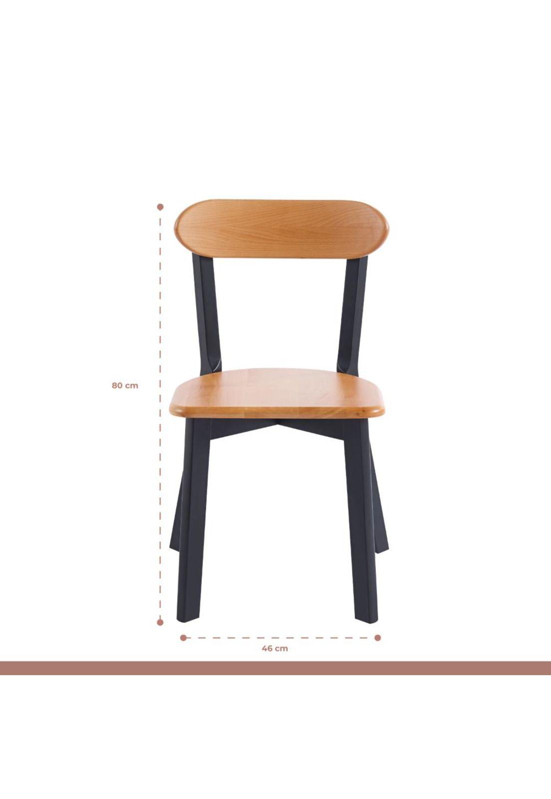 Pack de 2 Sillas Fresno de Madera - Negra-3