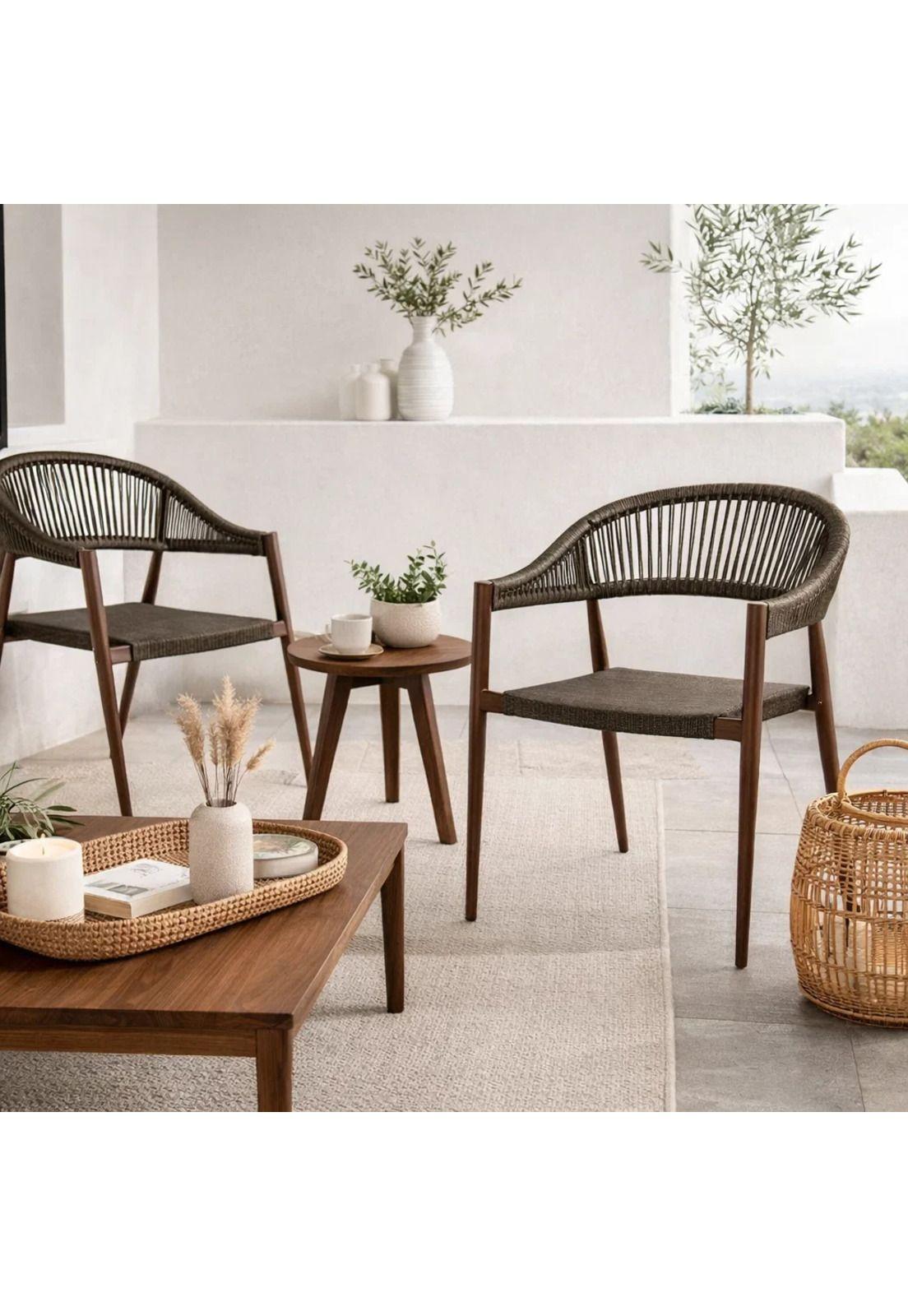 Pack de 2 Sillas de Terraza Douce - Aluminio y Rattan-2