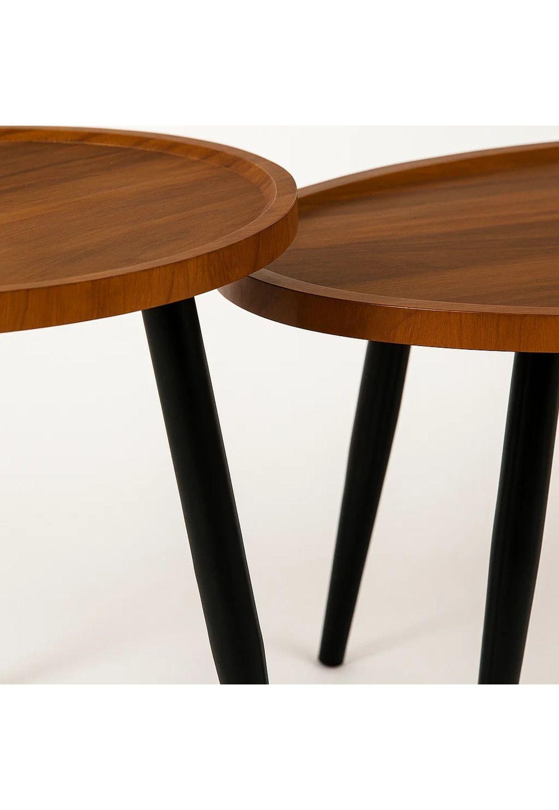 Set de Mesas de Centro Nido - Diseño Moderno de Madera y Metal-5