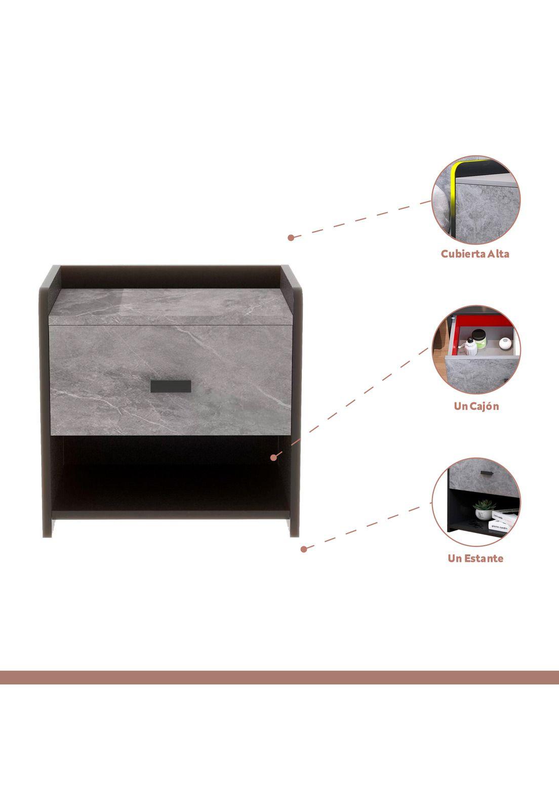 Velador Marmol MDF Gris-2