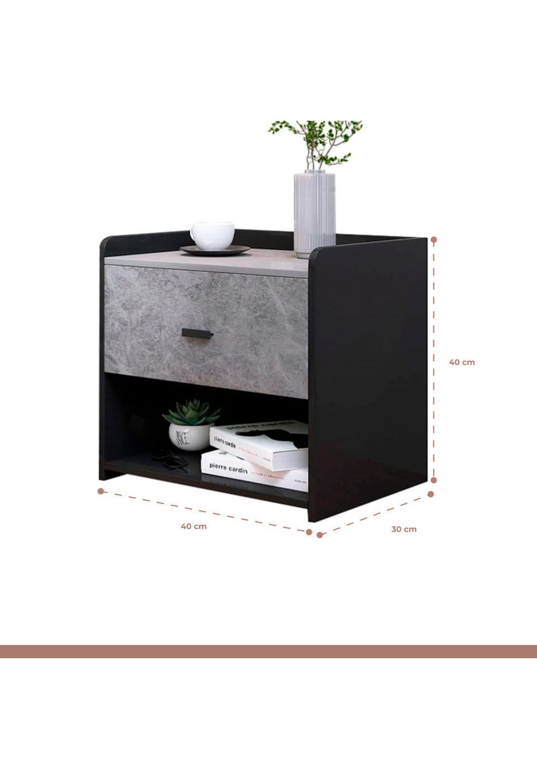 Velador Marmol MDF Gris-3