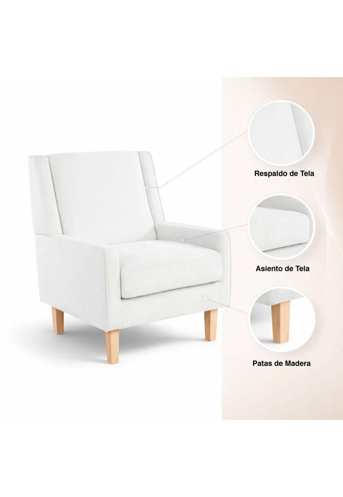 Sillón Elegance Home en Tela Beige-4