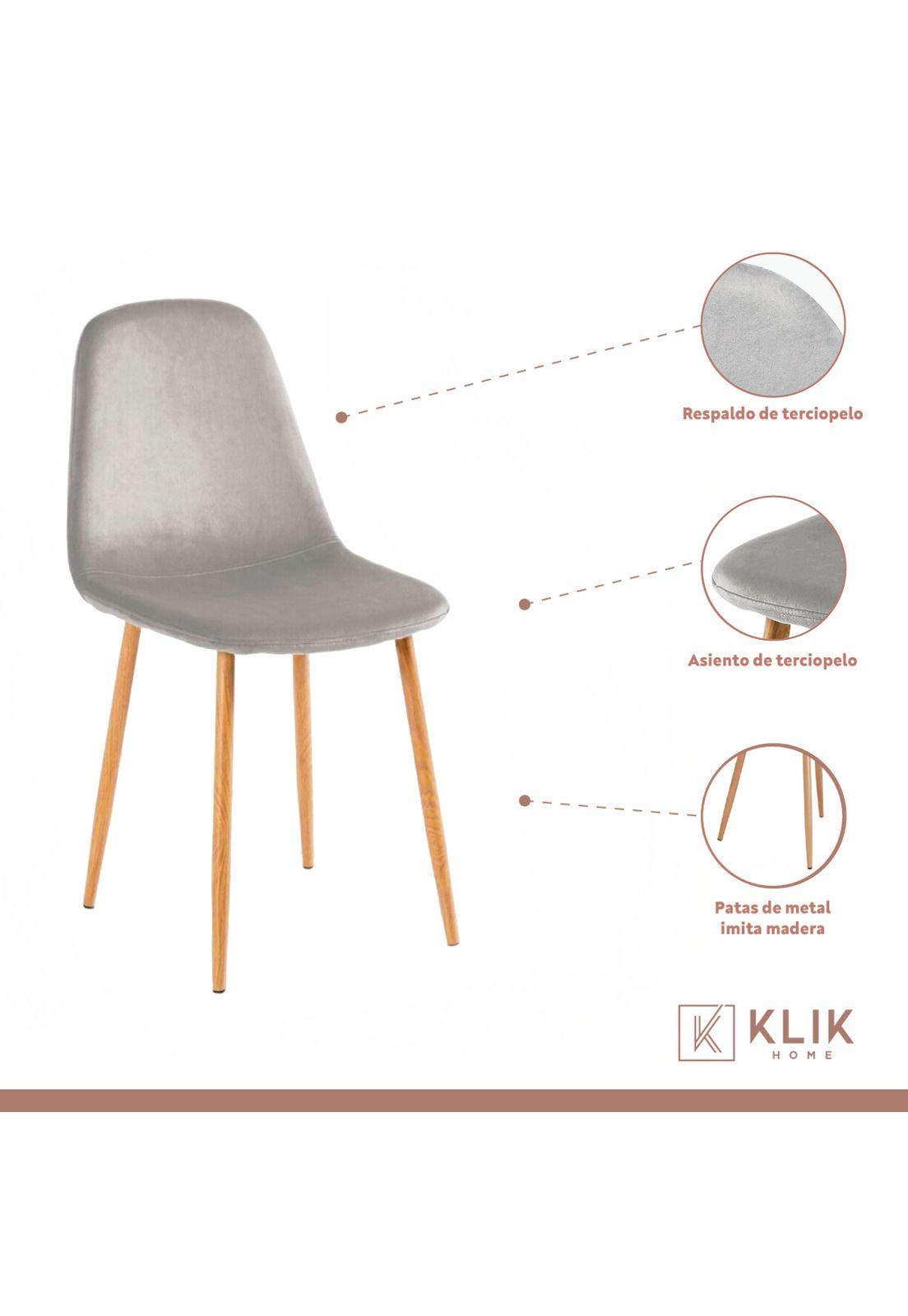 Silla Spoon Velvet - Gris-3