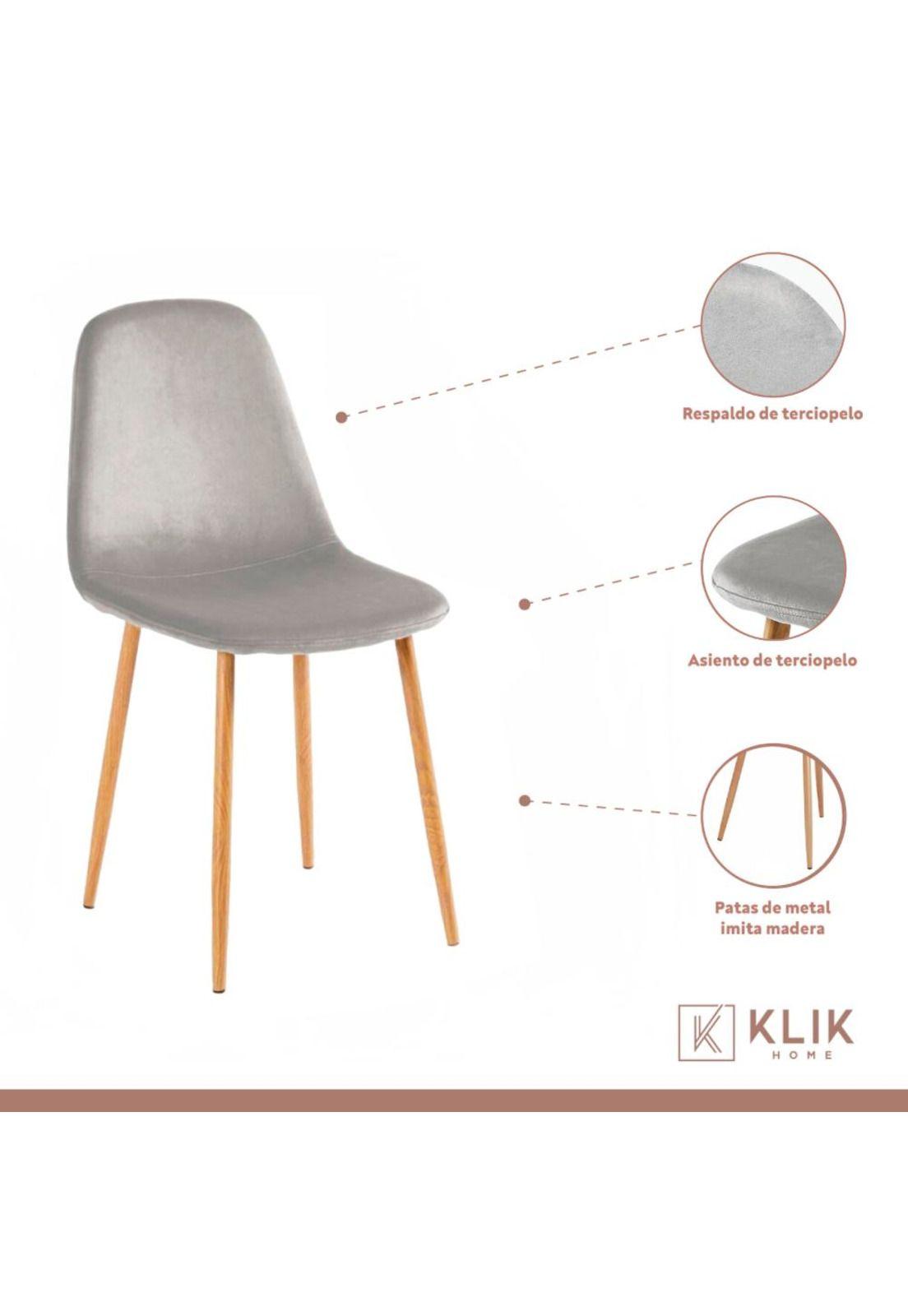 Silla Spoon Velvet - Gris-2