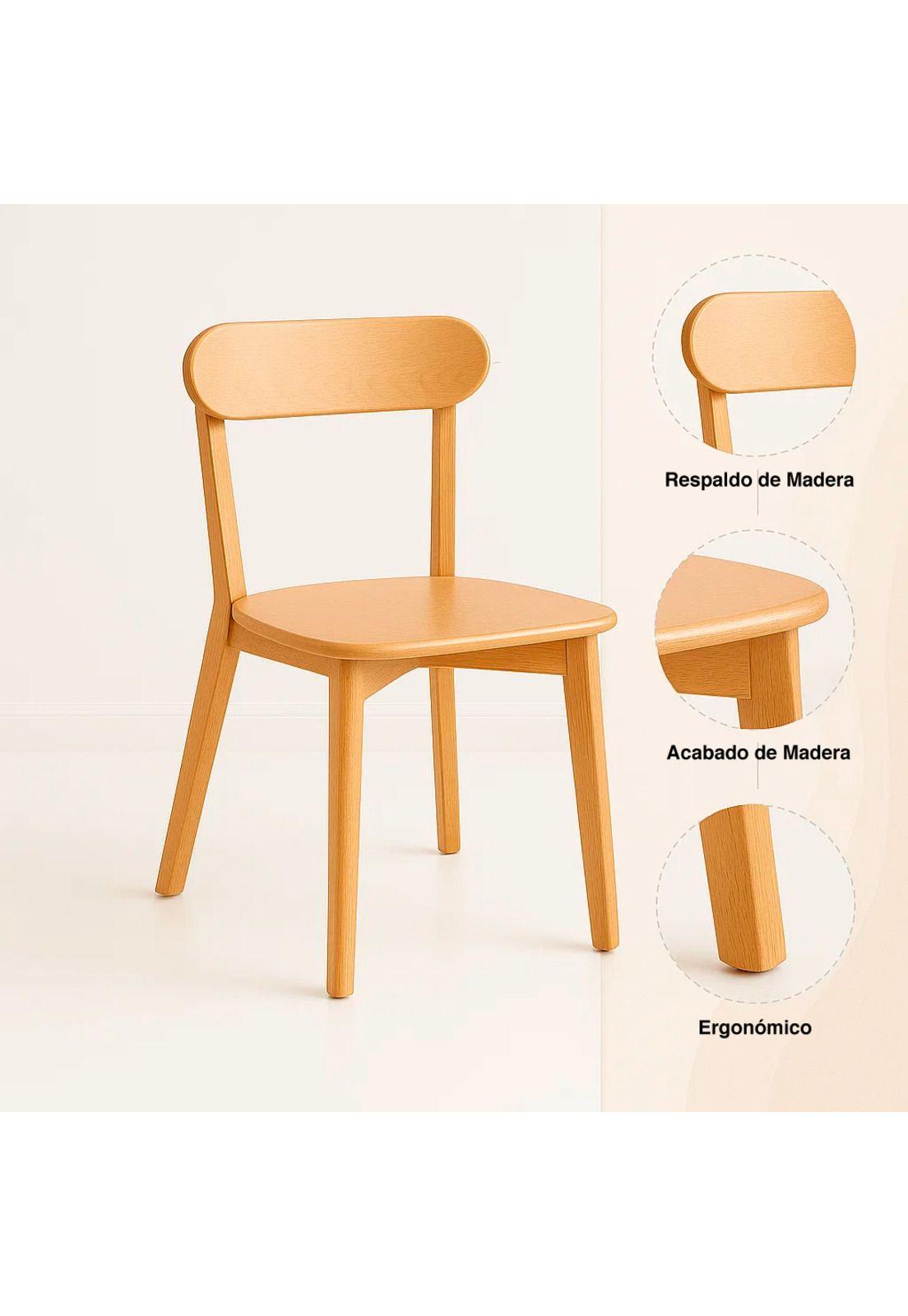 Silla Fresno de Madera - Natural-4